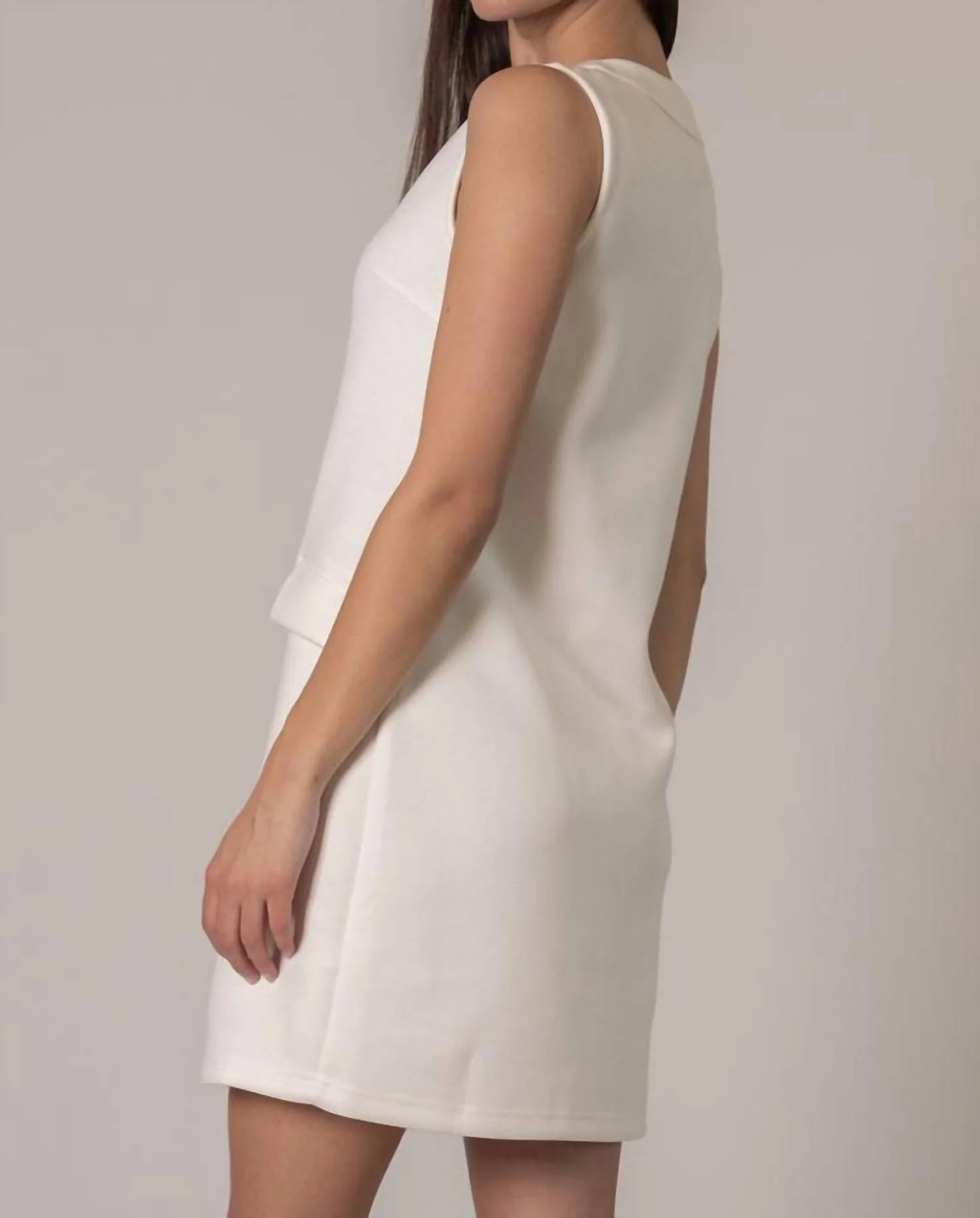 Isabel Tuxedo Dress In Ivory - Image 3