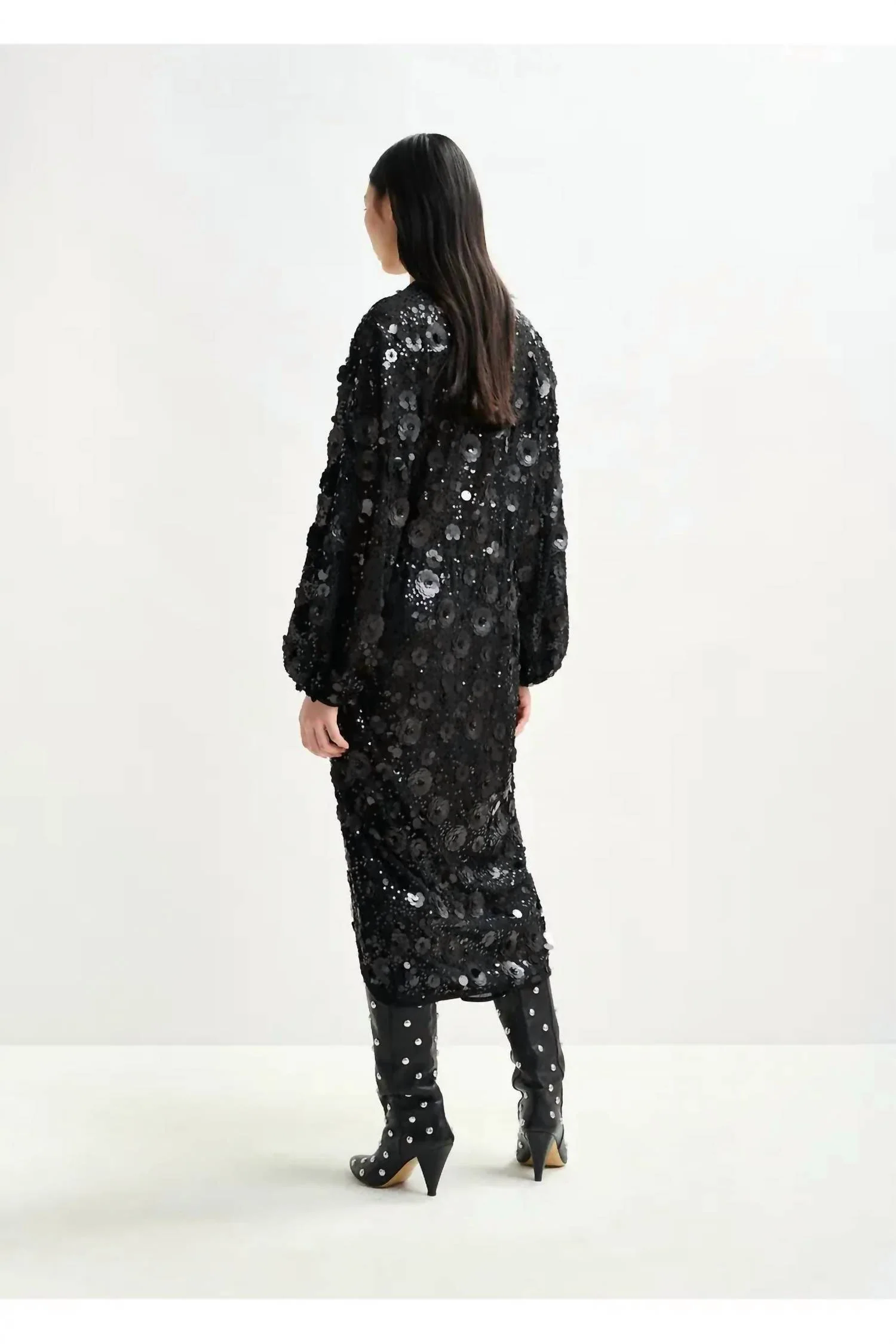 Ishine Midi Dress In Black - Image 5