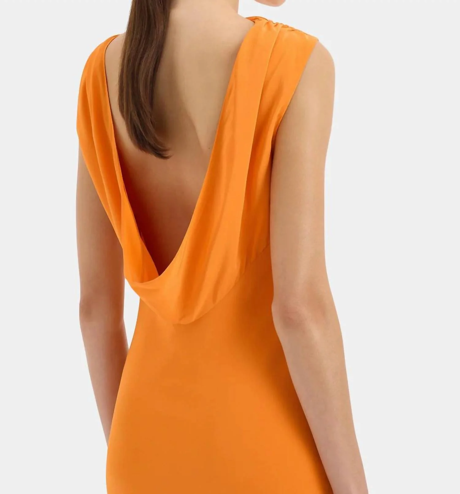 Isla Cowl Back Gown In Orange - Image 4