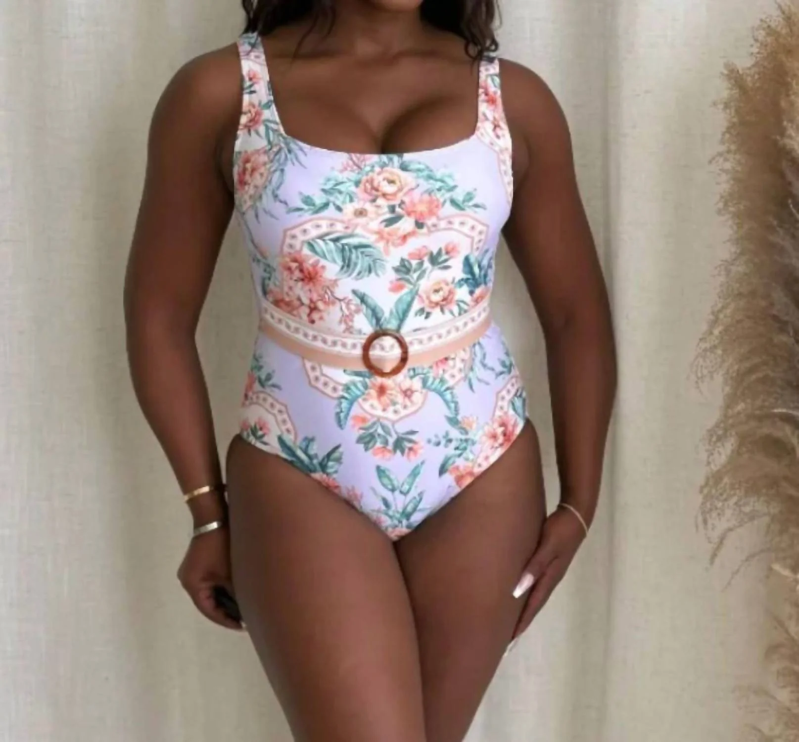 Island One Piece Swim Suit In Lavender - Image 2