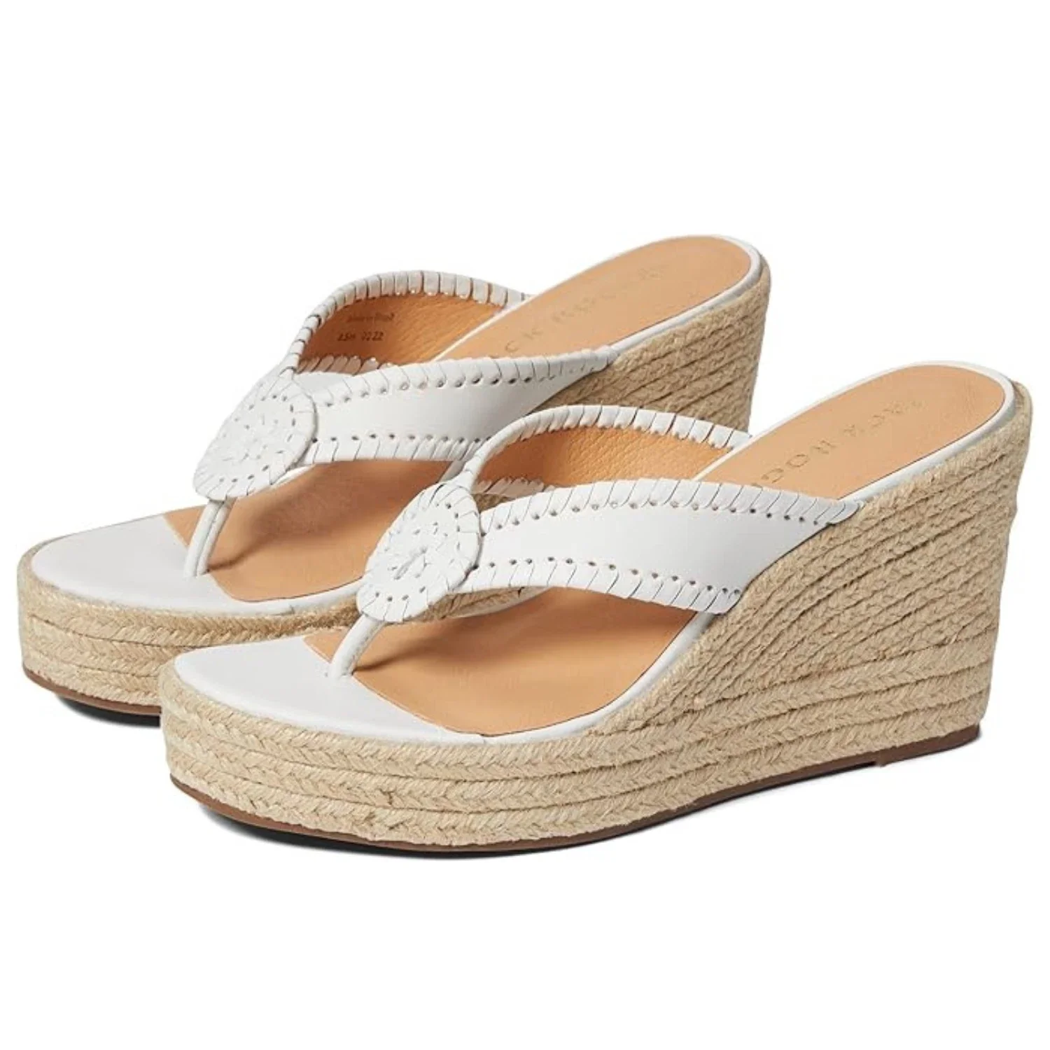 Jack Rogers Rowan Sandals Women White Platform Wedge Heel Espadrille RHS3690 - Image 4