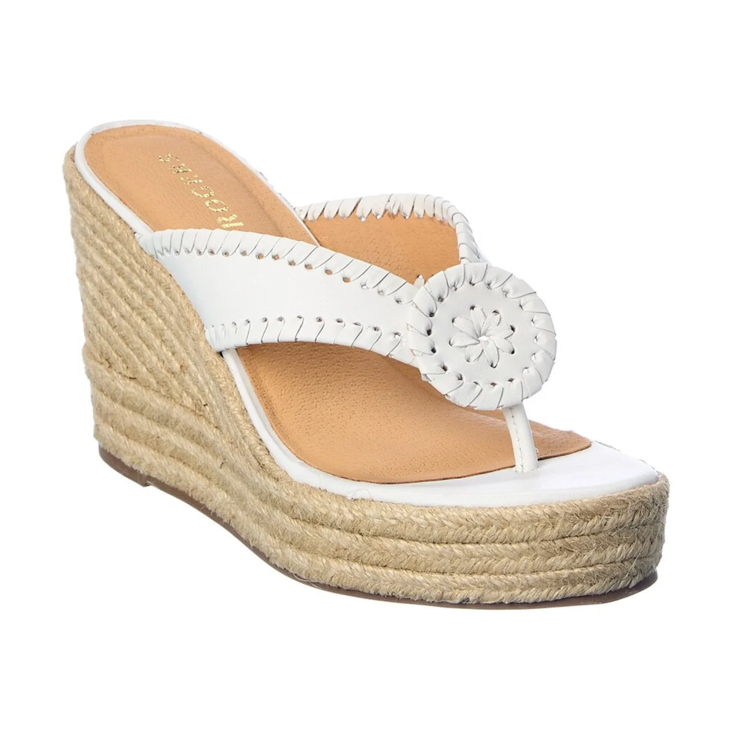 Jack Rogers Rowan Sandals Women White Platform Wedge Heel Espadrille RHS3690 - Image 5