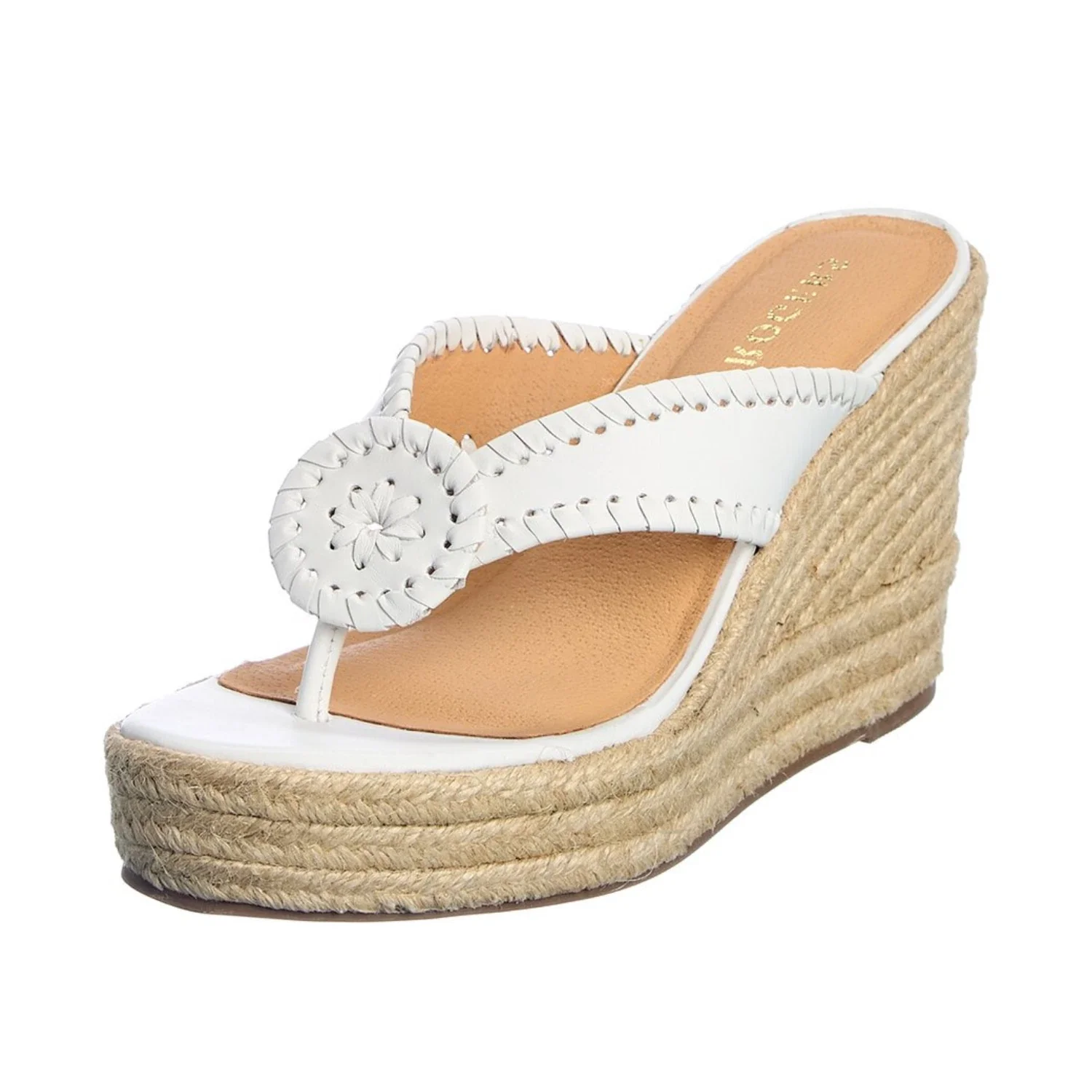 Jack Rogers Rowan Sandals Women White Platform Wedge Heel Espadrille RHS3690 - Image 6