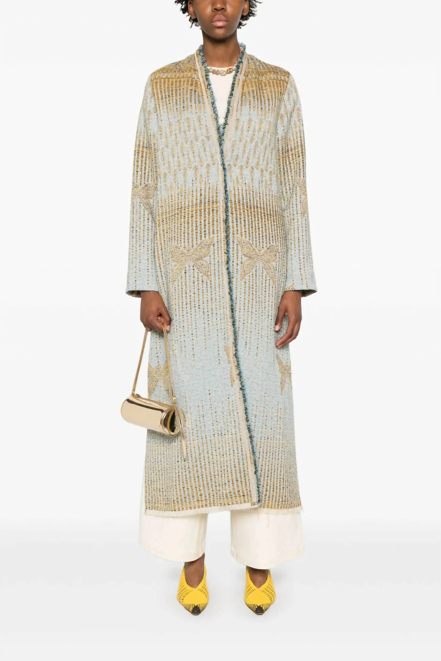 Jacquard Libelle Coat In Nuage