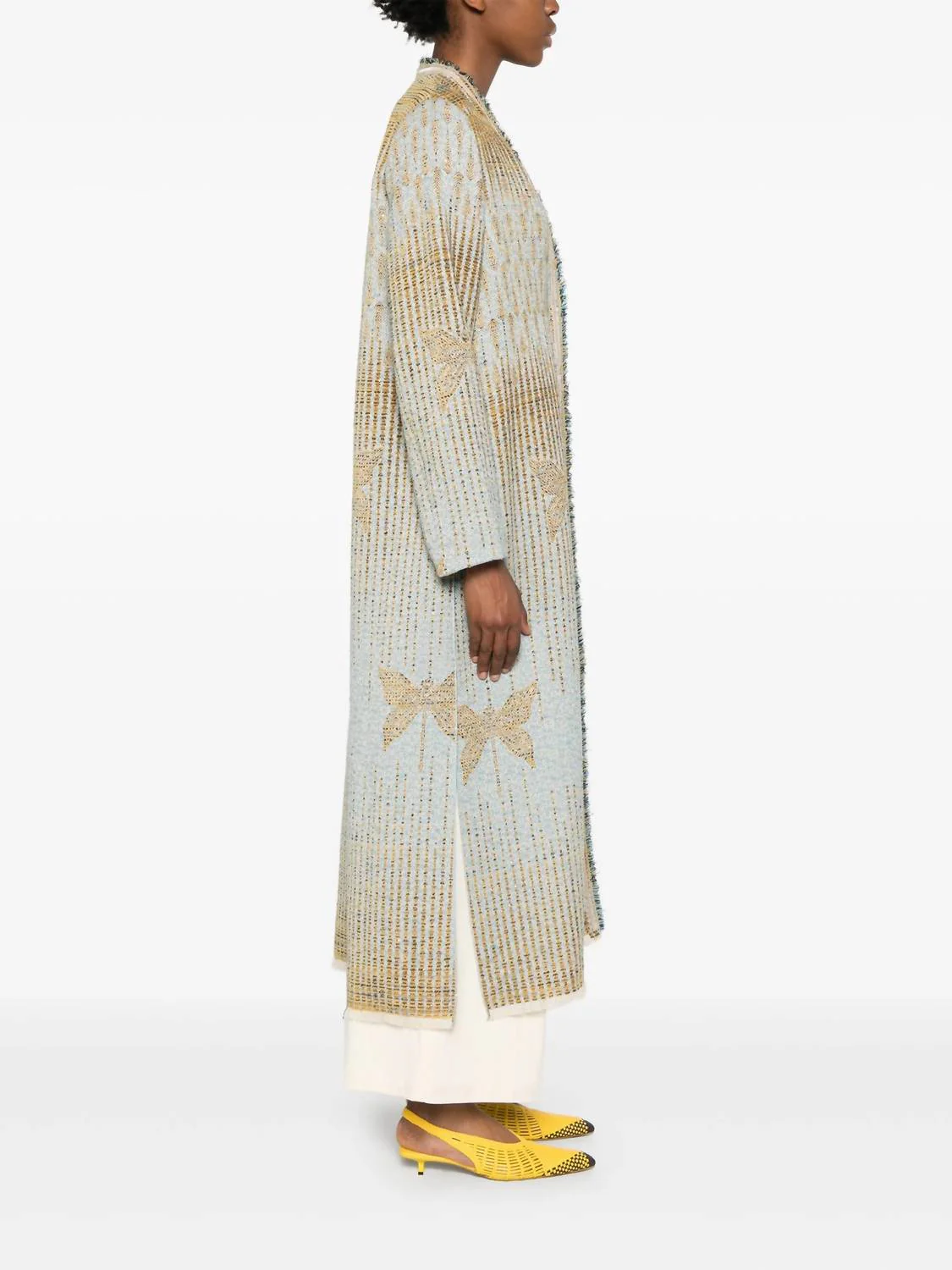 Jacquard Libelle Coat In Nuage - Image 2