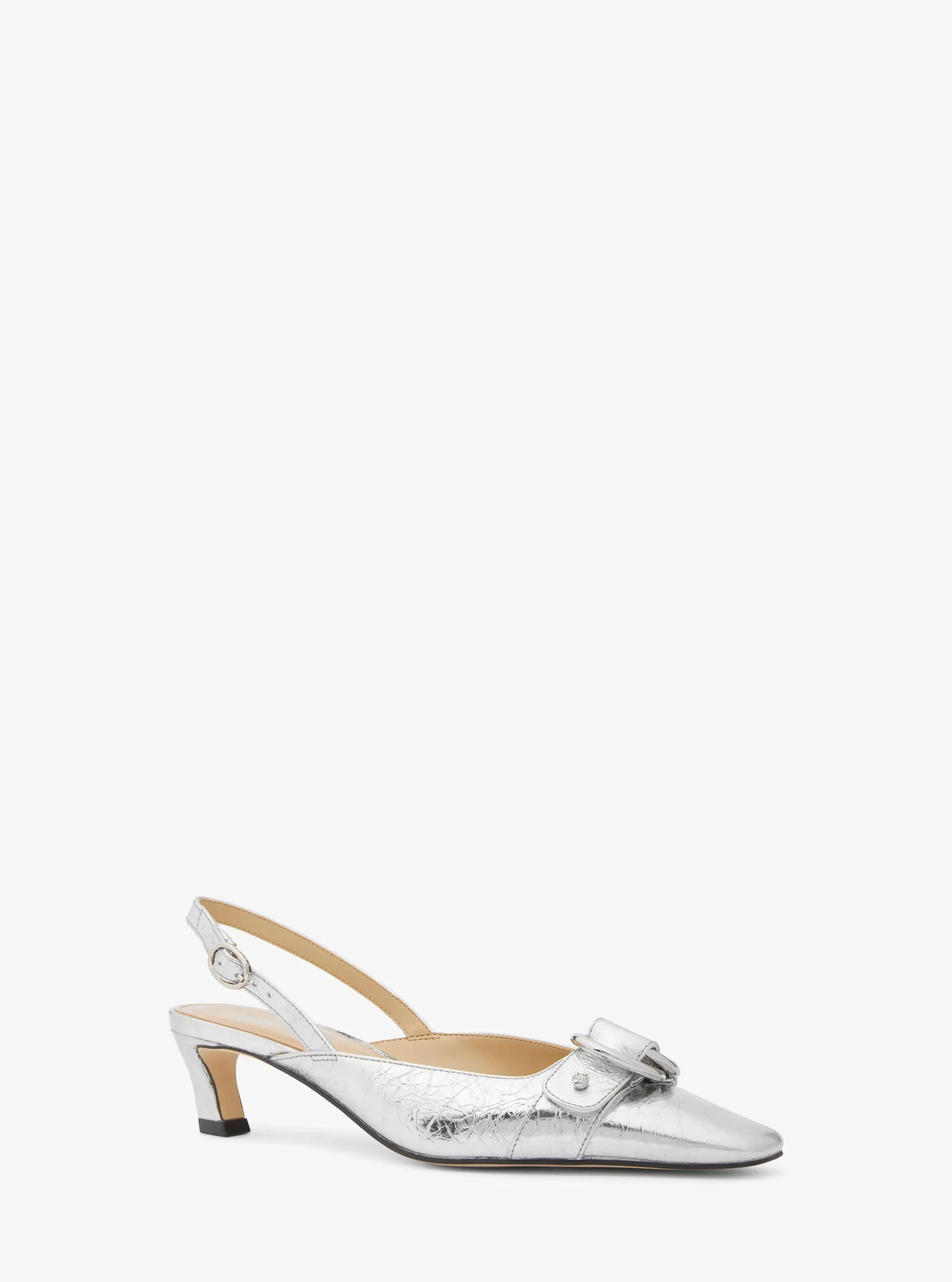 Jaden Metallic Crushed Leather Slingback Pump - Image 4