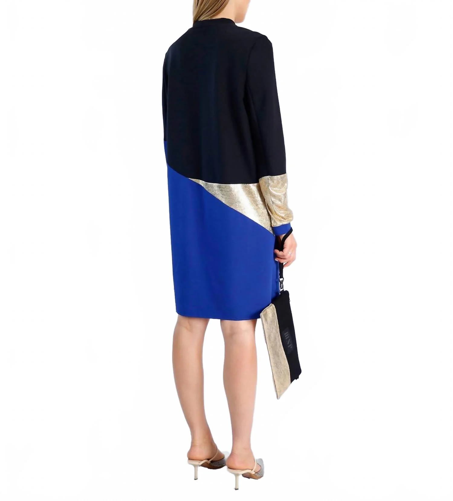 Jael Mini Dress In Black/gold/blue - Image 2