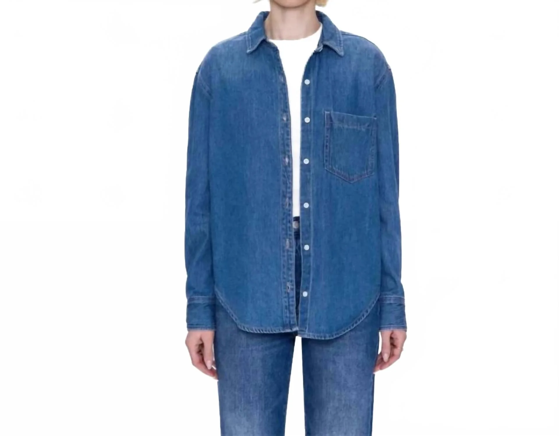 Jaime Denim Button-Up Shirt In Agenda