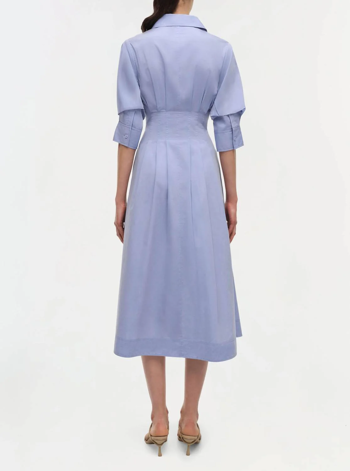 Jazz Midi Dress In Chambray Blue - Image 3