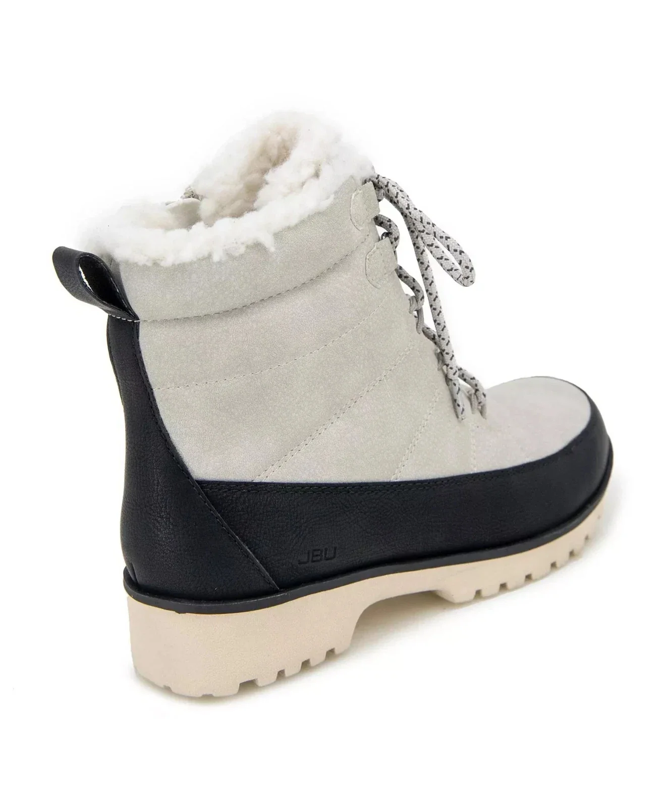 JBU Alaska Boots Womens Stone White Faux Sherpa Waterproof Round Toe RHS5781 - Image 4