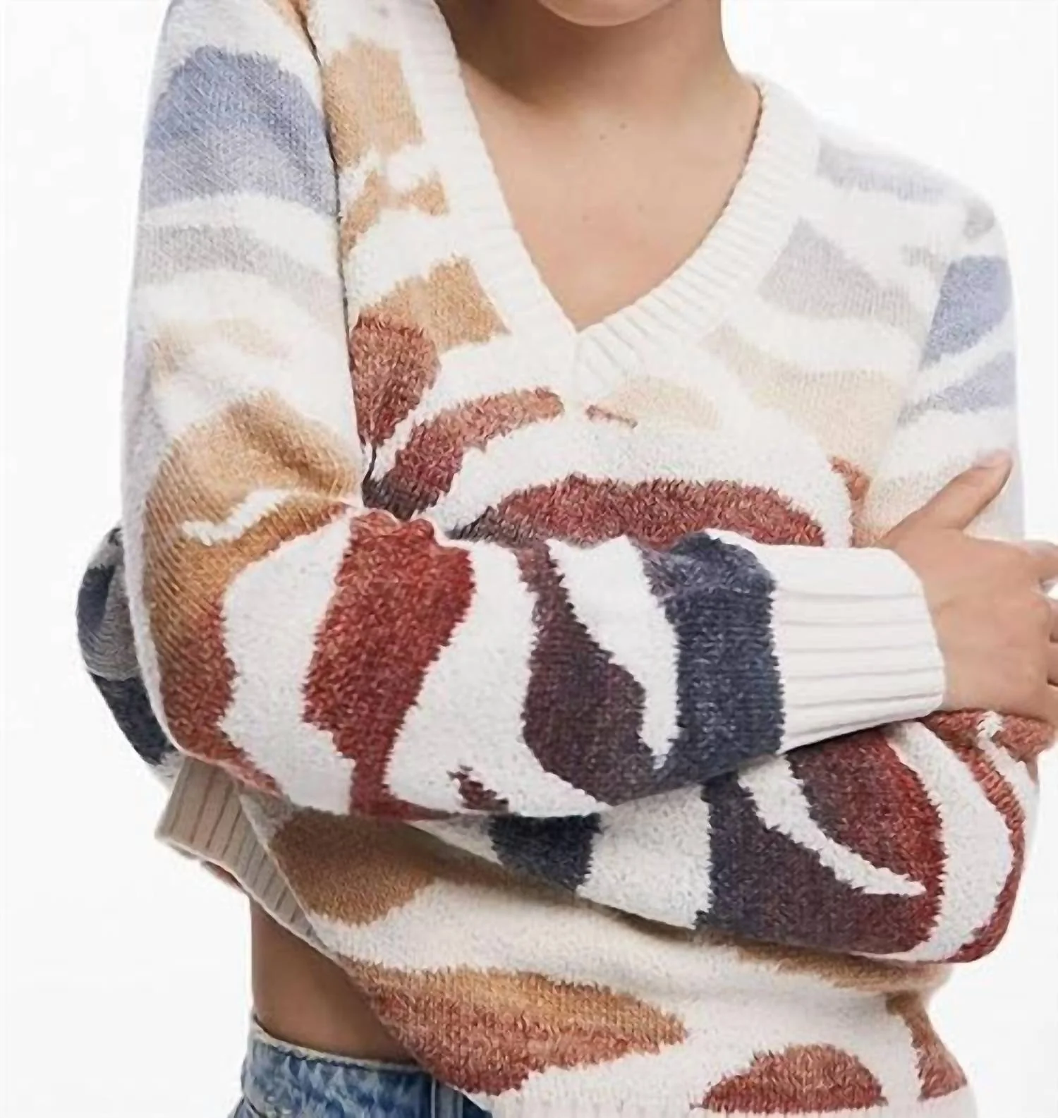 Jers Wasilla Thick Gauge Sweater In Cream - Image 2