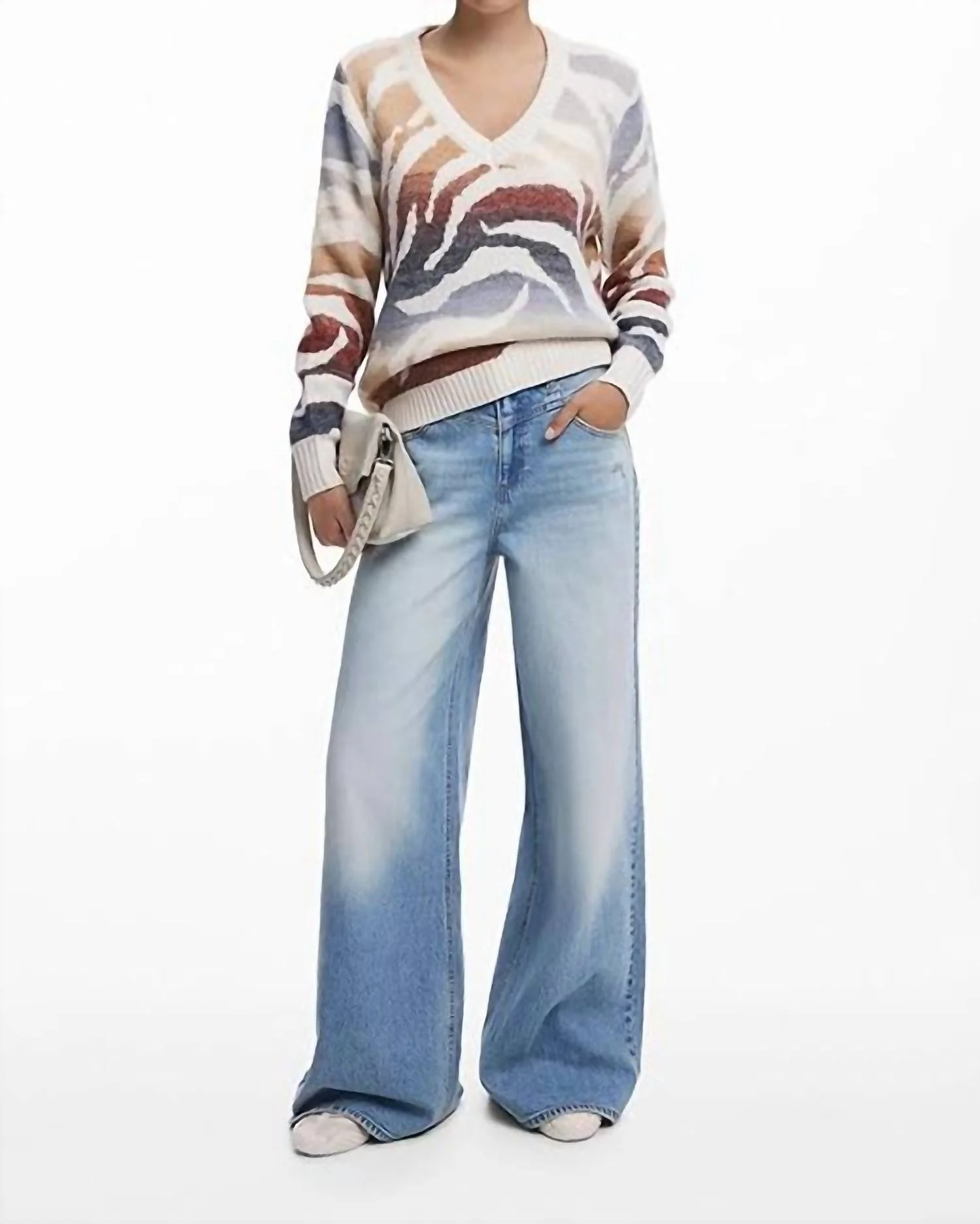 Jers Wasilla Thick Gauge Sweater In Cream - Image 4