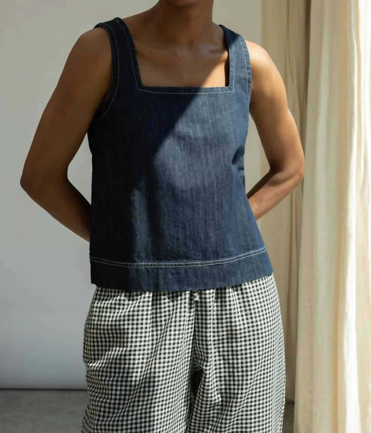 Jess Denim Vest In Indigo