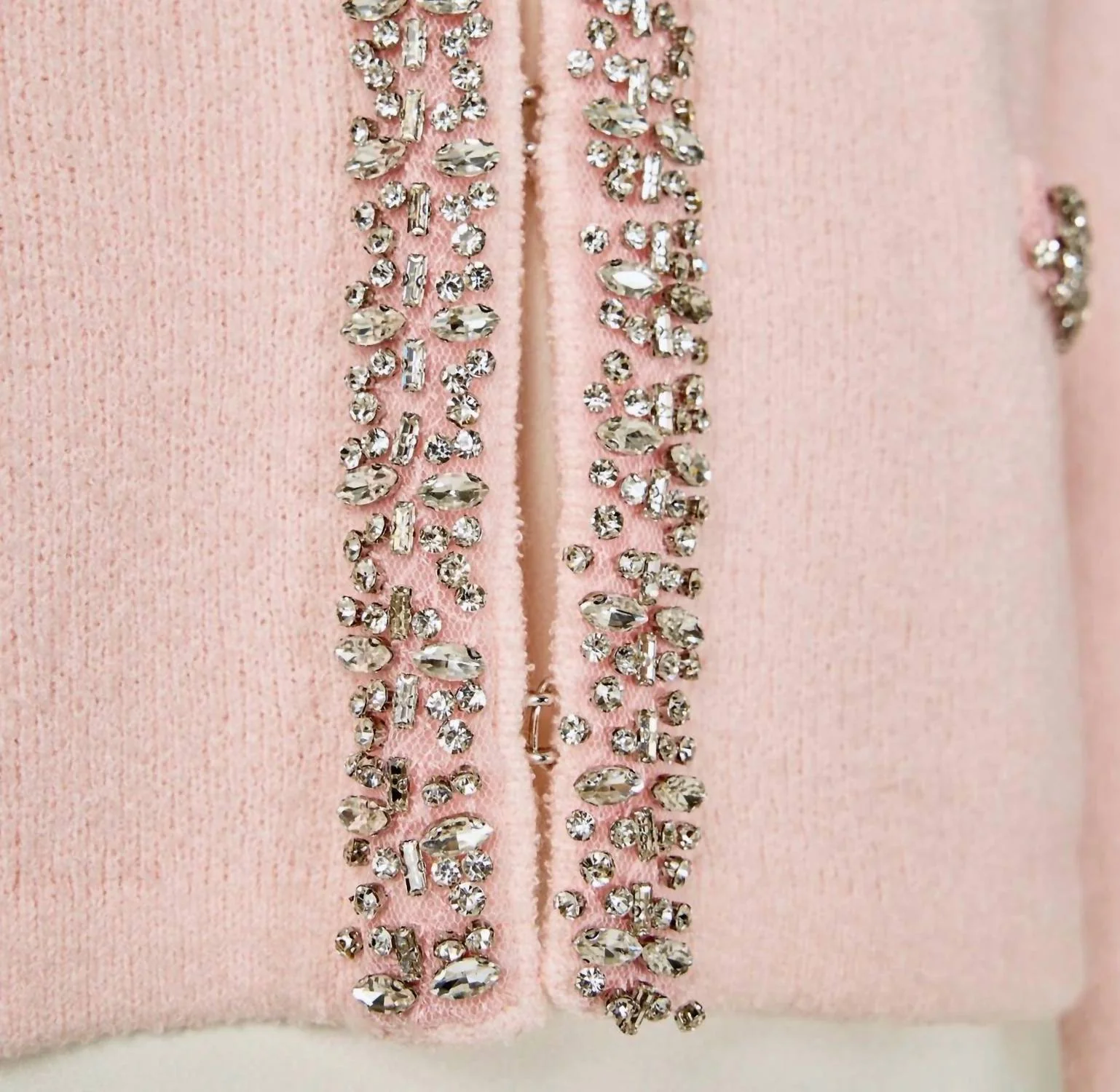 Jewel Trim Cardigan In Pink - Image 5
