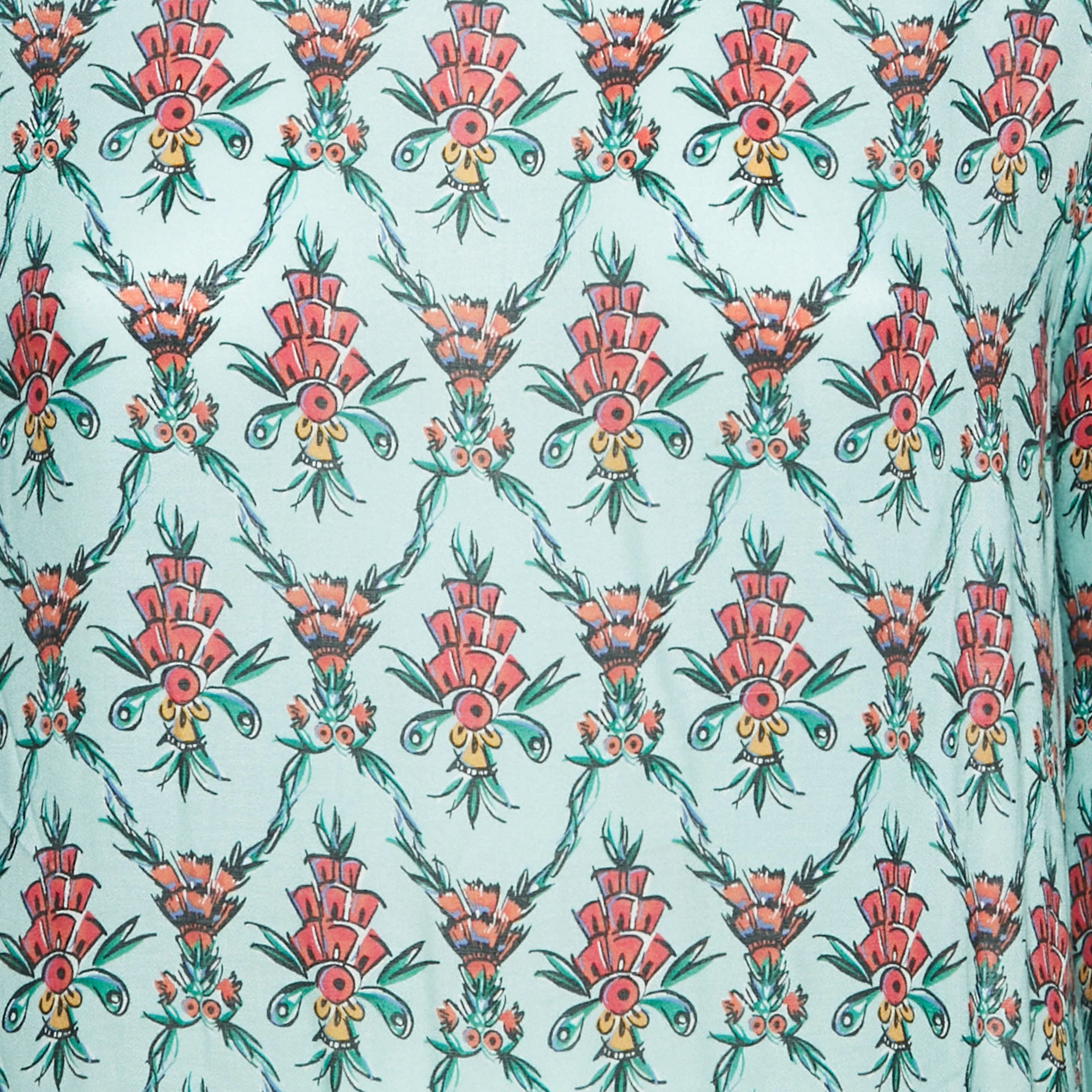 Jil Sander Multicolour Crepe Floral Print Pleated Midi Dress - Image 4