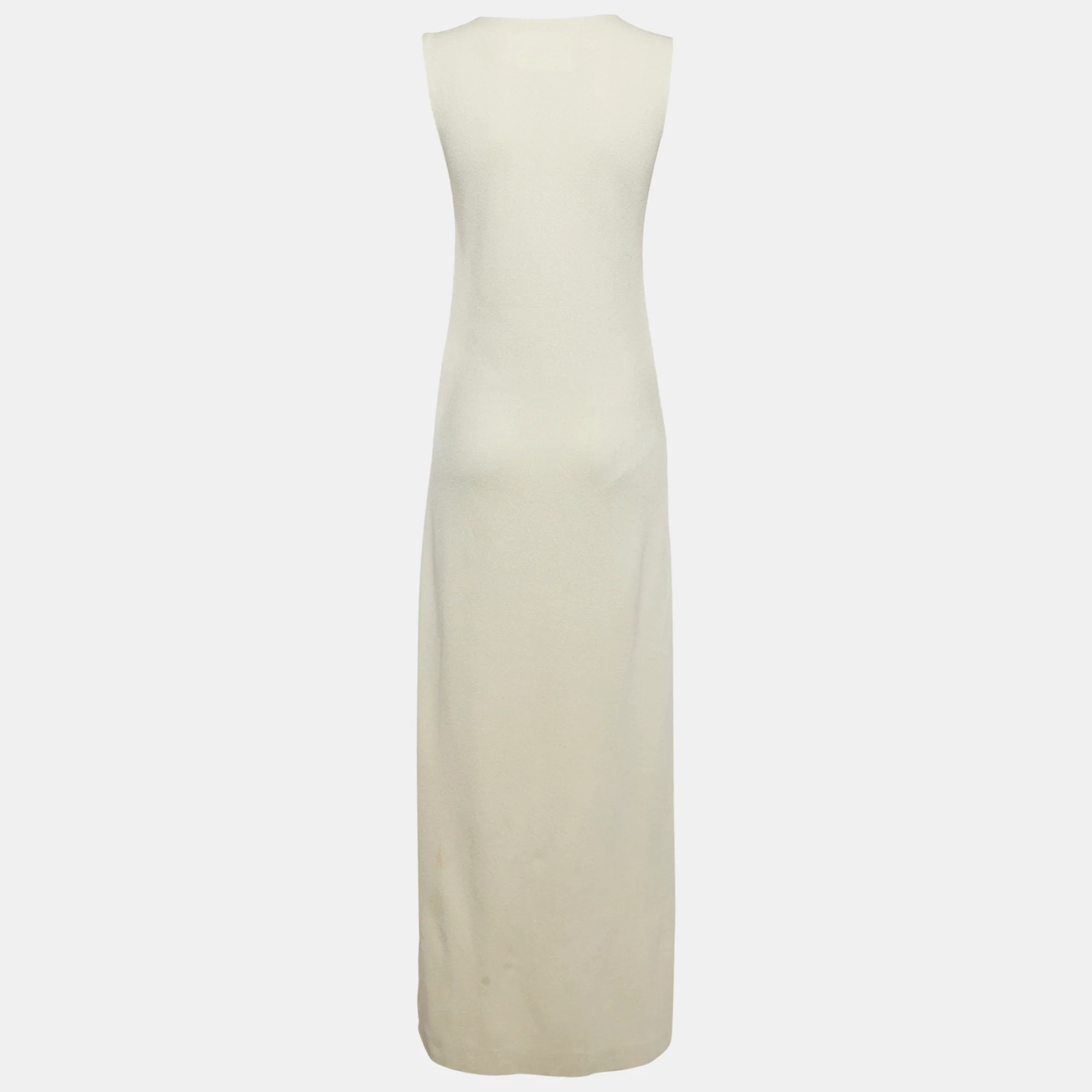 Jil Sander White Stretch Crepe Sleeveless Maxi Dress - Image 2