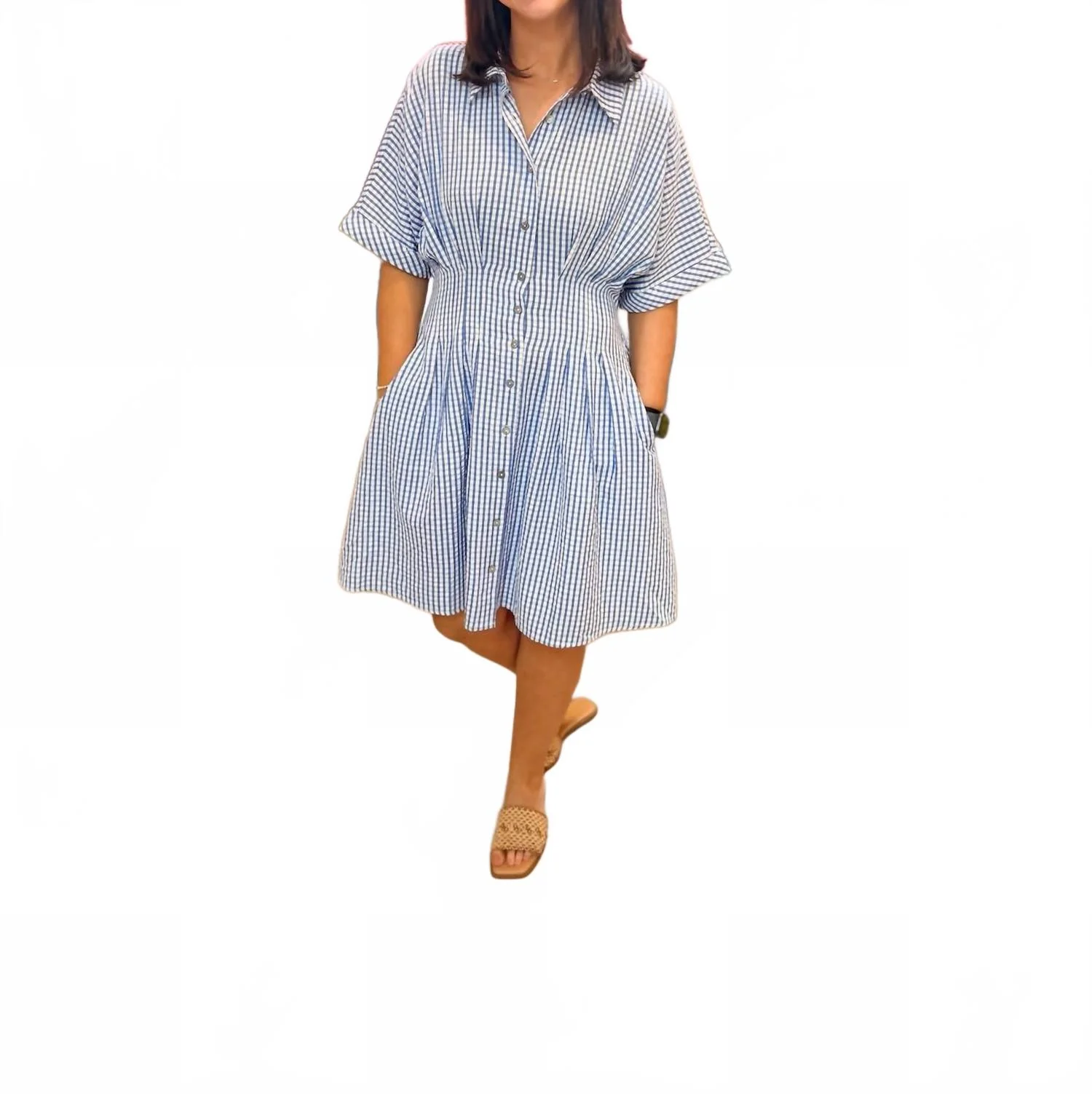 Jill Gingham Dress In Blue