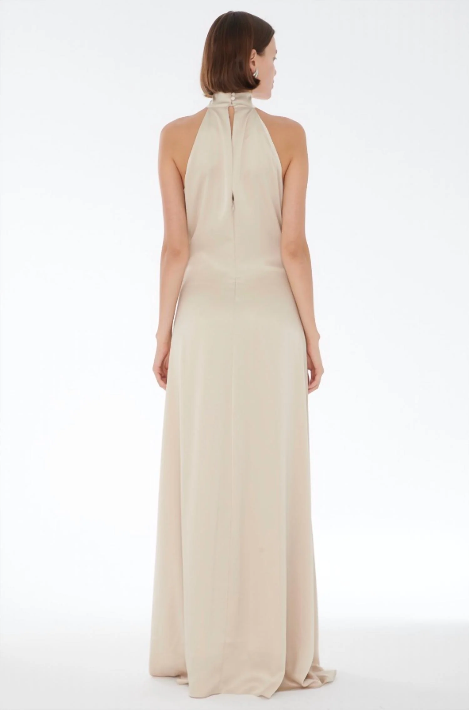 Jocelyn Tie-Front Maxi Dress In Champagne - Image 3