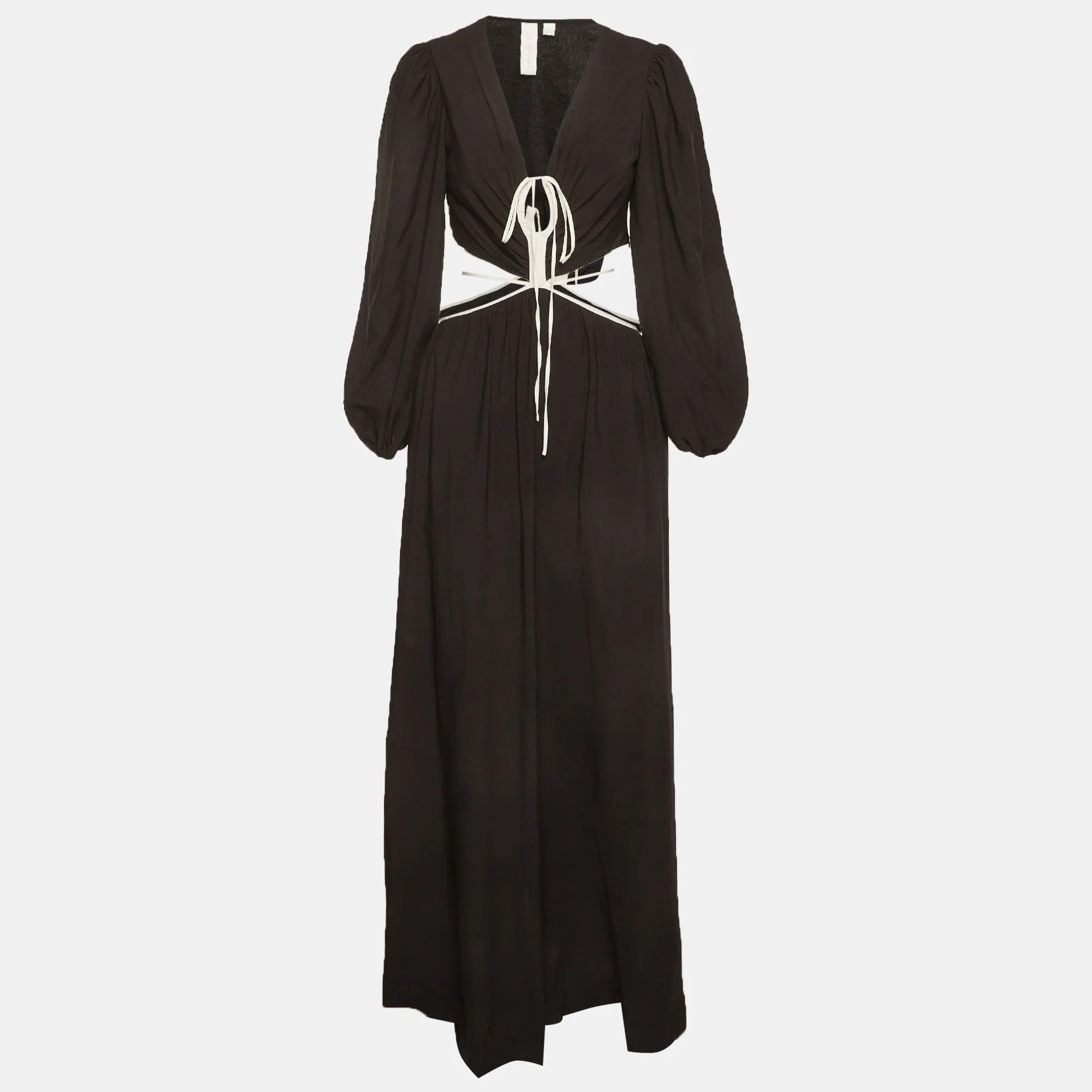 Jonathan Simkhai Black Cotton Cut Out Maxi Dress