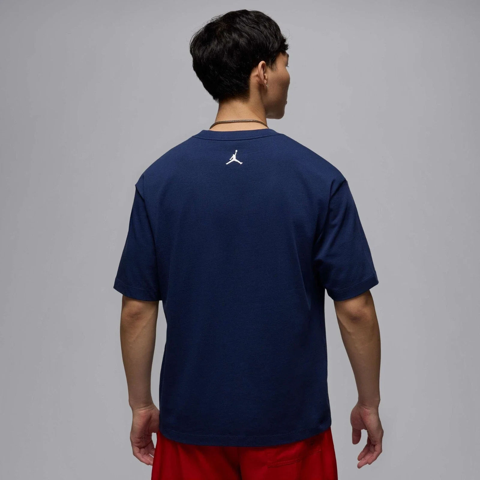 Jordan Brand T-Shirt Mens Midnight Navy Sneaker Patch 100% Cotton DSGL917 - Image 2