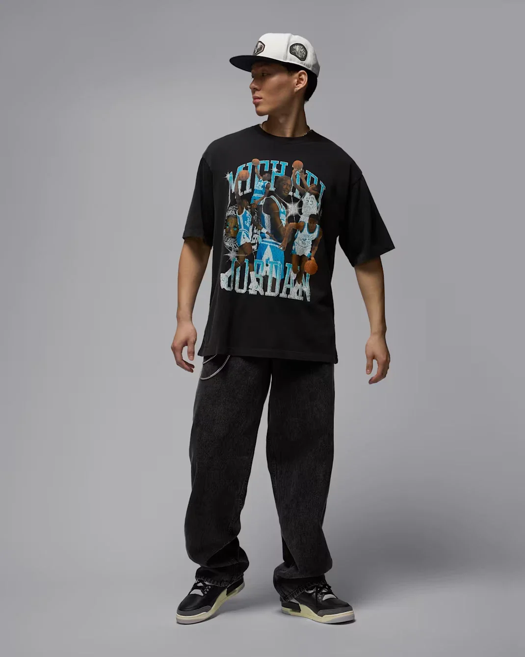 Jordan Flight Essentials T-Shirt Mens Black Graphic 100% Cotton DSGL1023 - Image 3