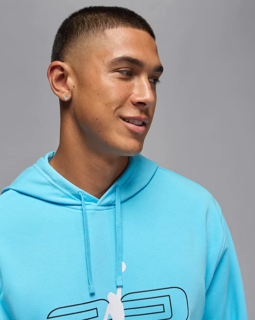 Jordan Sport Crossover Hoodie Men's Blue Chill Fleece Dri-FIT Pullover DSGL1094 - Image 5