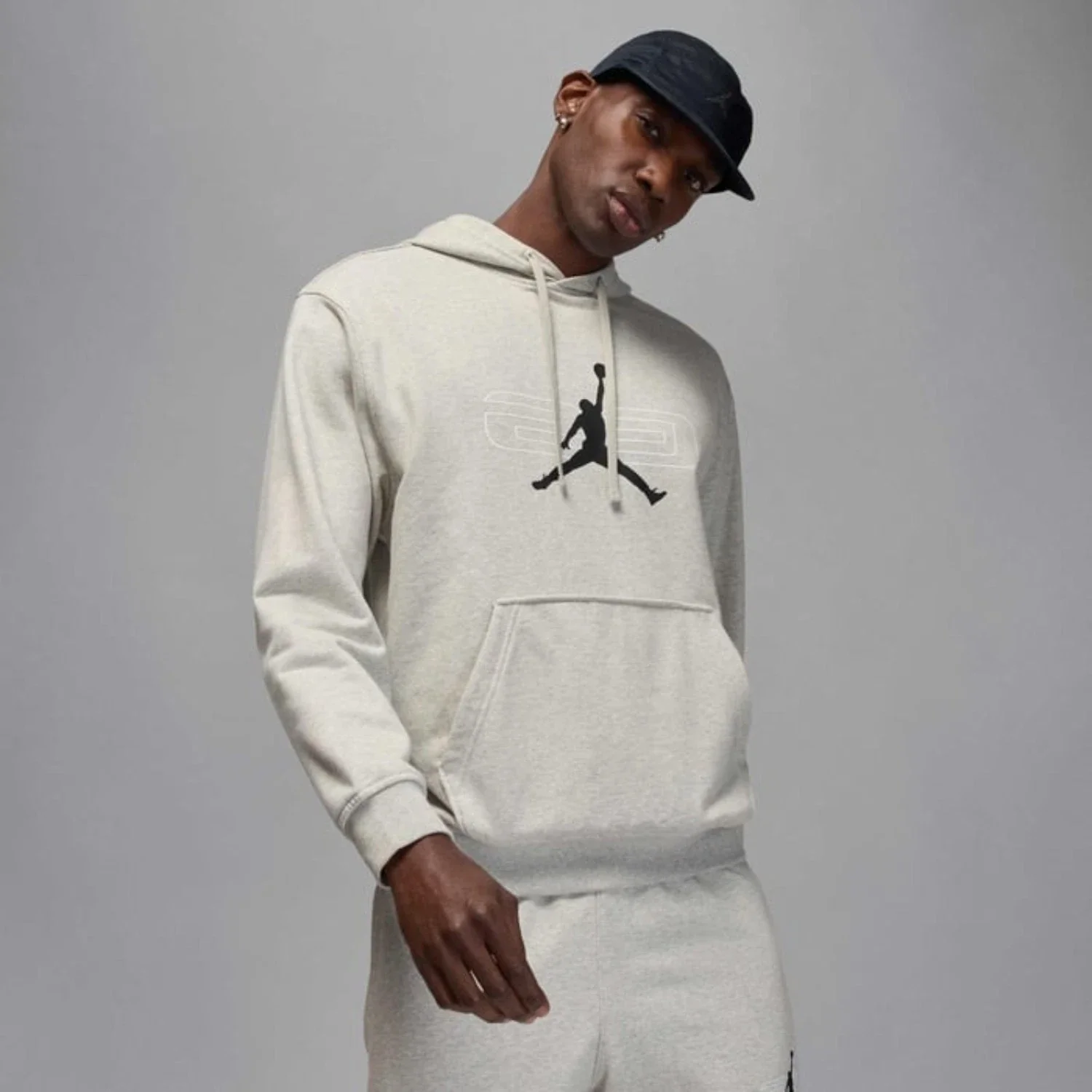 Jordan Sport Crossover Hoodie Men's Gray Heather Fleece Pullover Active DSGL106