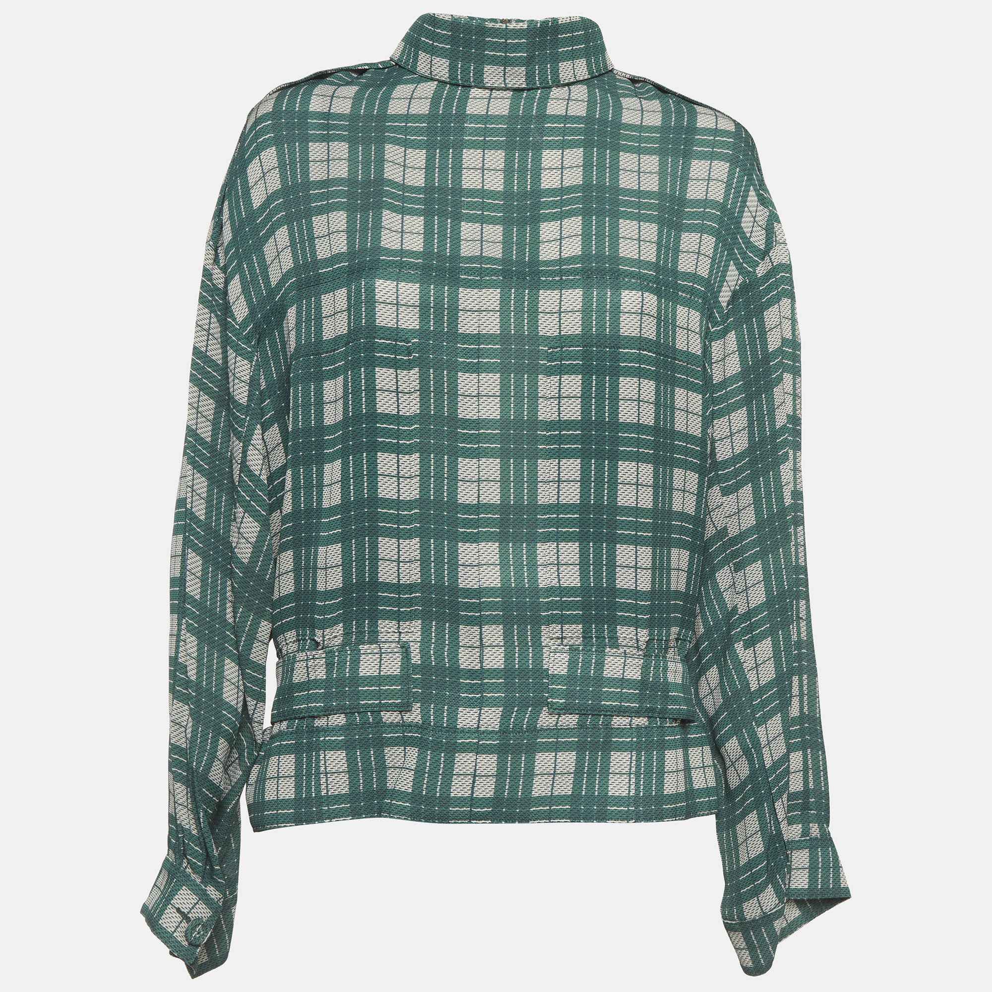 Joseph Green Canvas Check Silk Royce Jacket