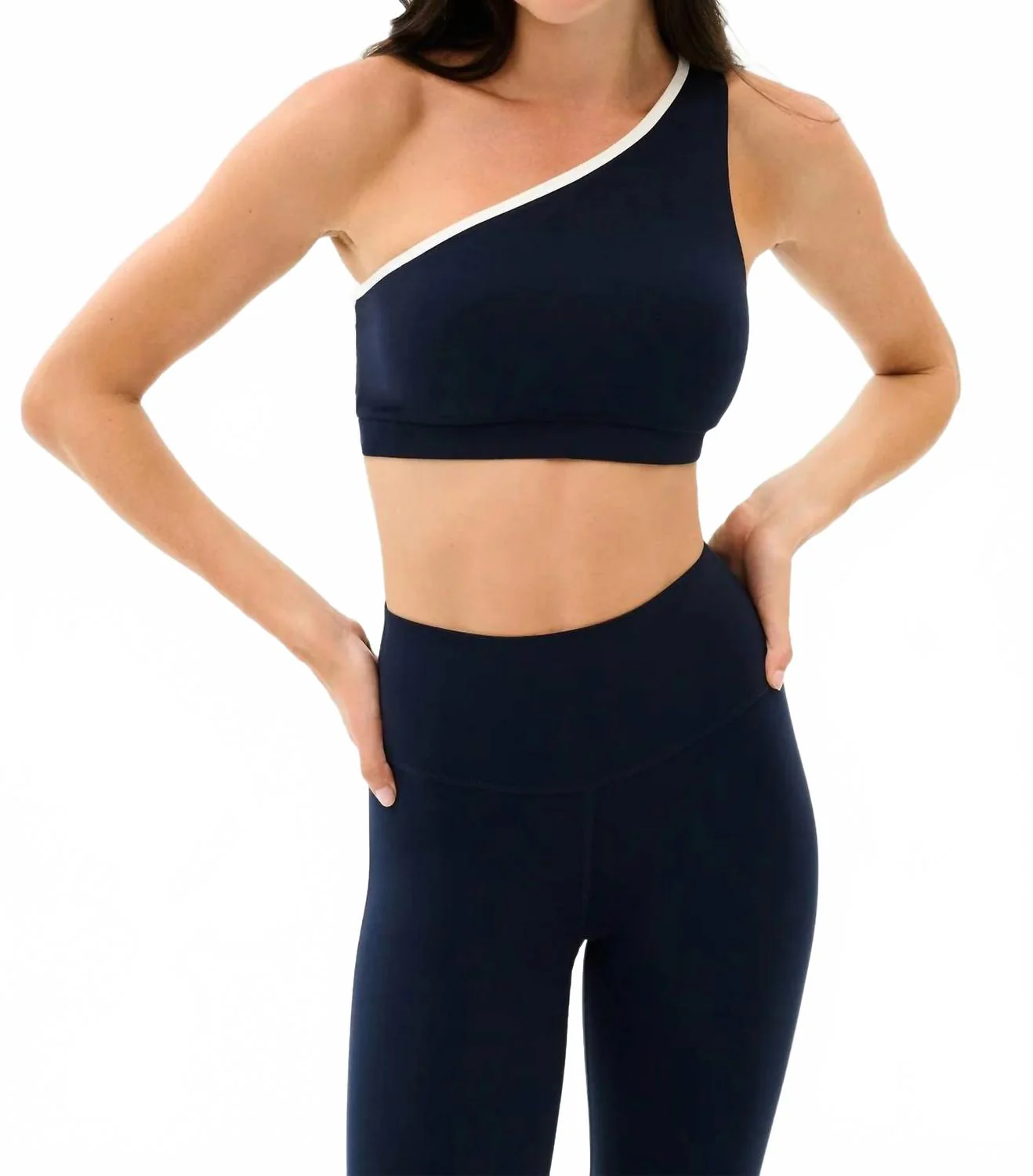 Josie Airweight One Shoulder Bra In Indigo/white
