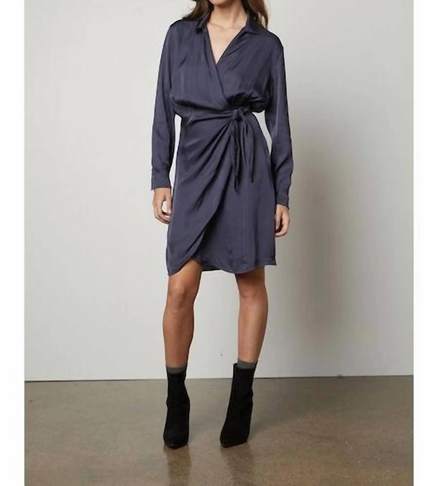Juni Wrap Dress In Baltic - Image 2