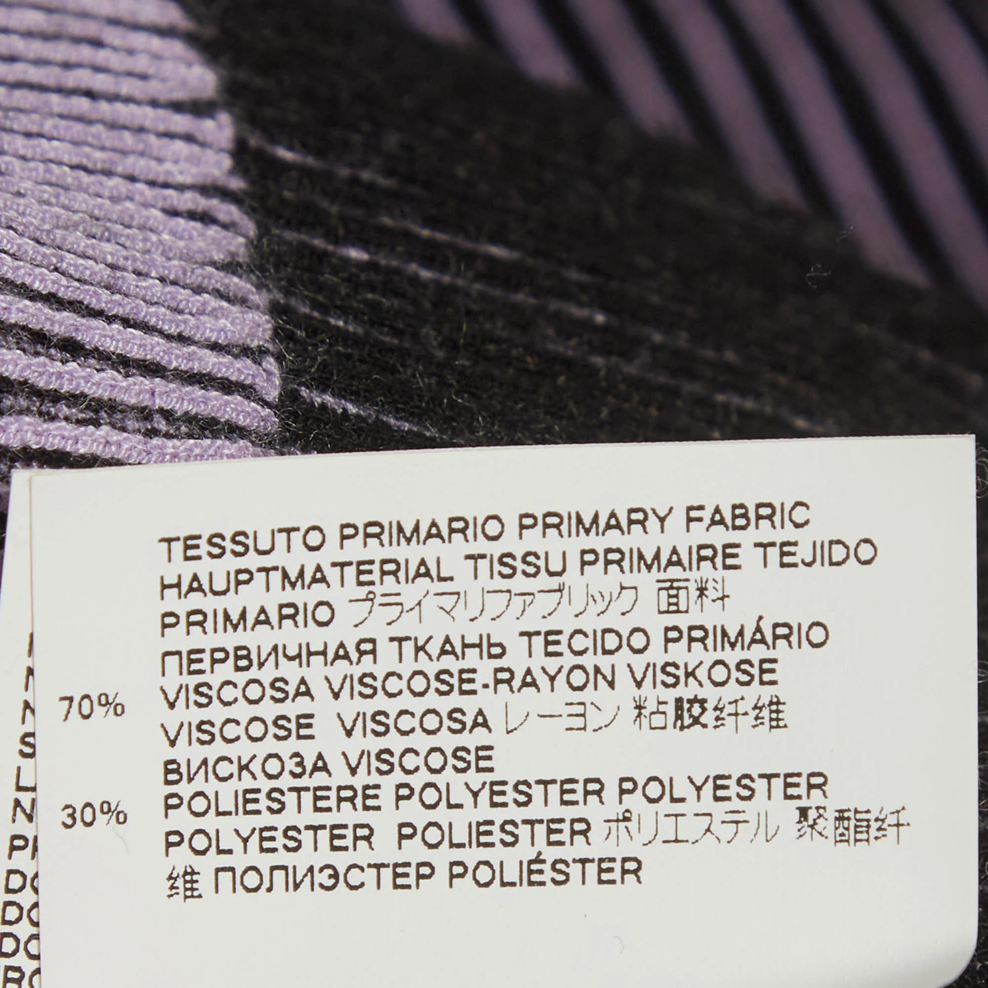 Just Cavalli Black/lilac Patterned Rib Knit Mini Dress - Image 6