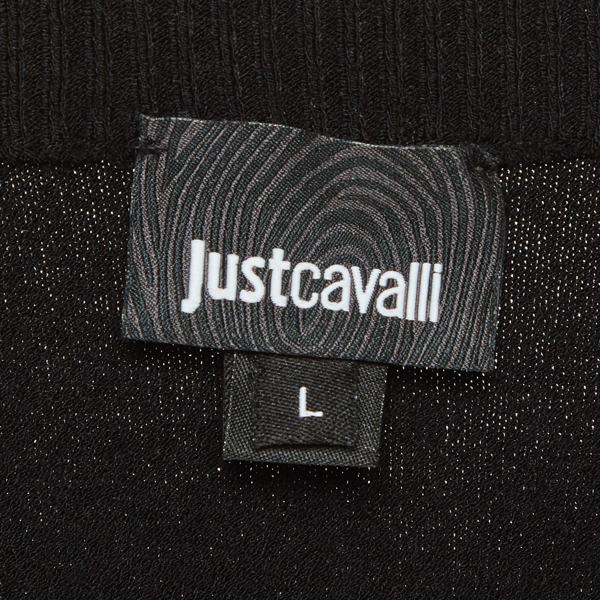 Just Cavalli Black Logo Intarsia Knit Sweater Dress - Image 5