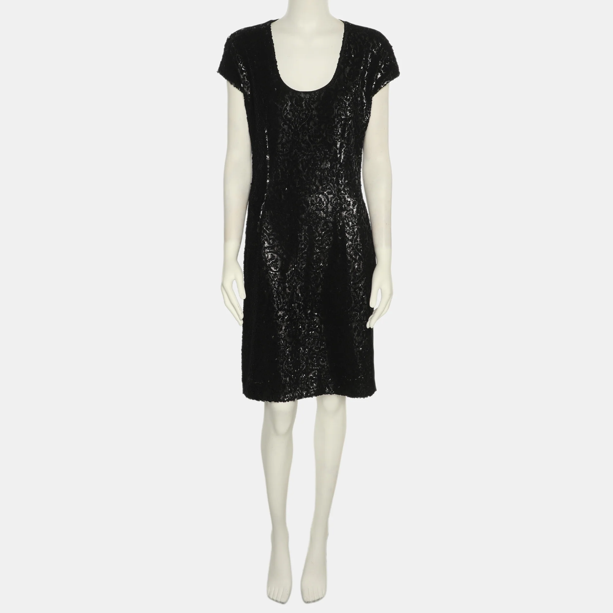 Just Cavalli Black Sequin And Stretch Knit Fabric Mini Dress - Image 2