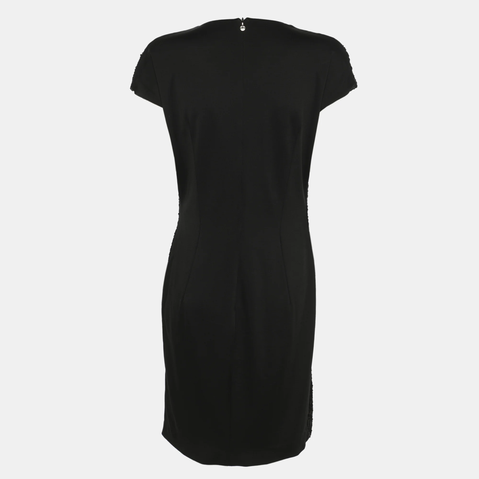 Just Cavalli Black Sequin And Stretch Knit Fabric Mini Dress - Image 3