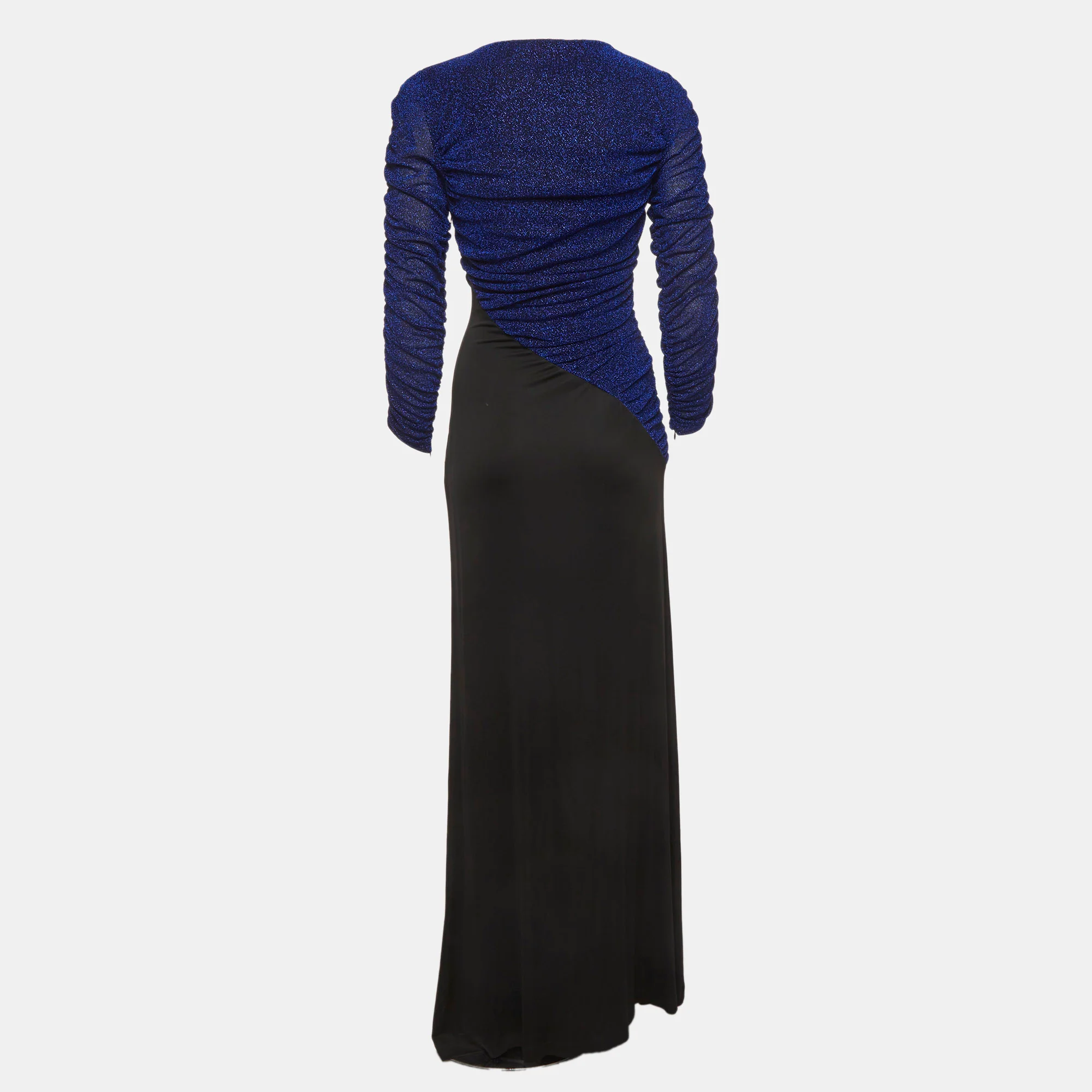 Just Cavalli Blue Lurex Knit And Jersey Maxi Dress - Image 3
