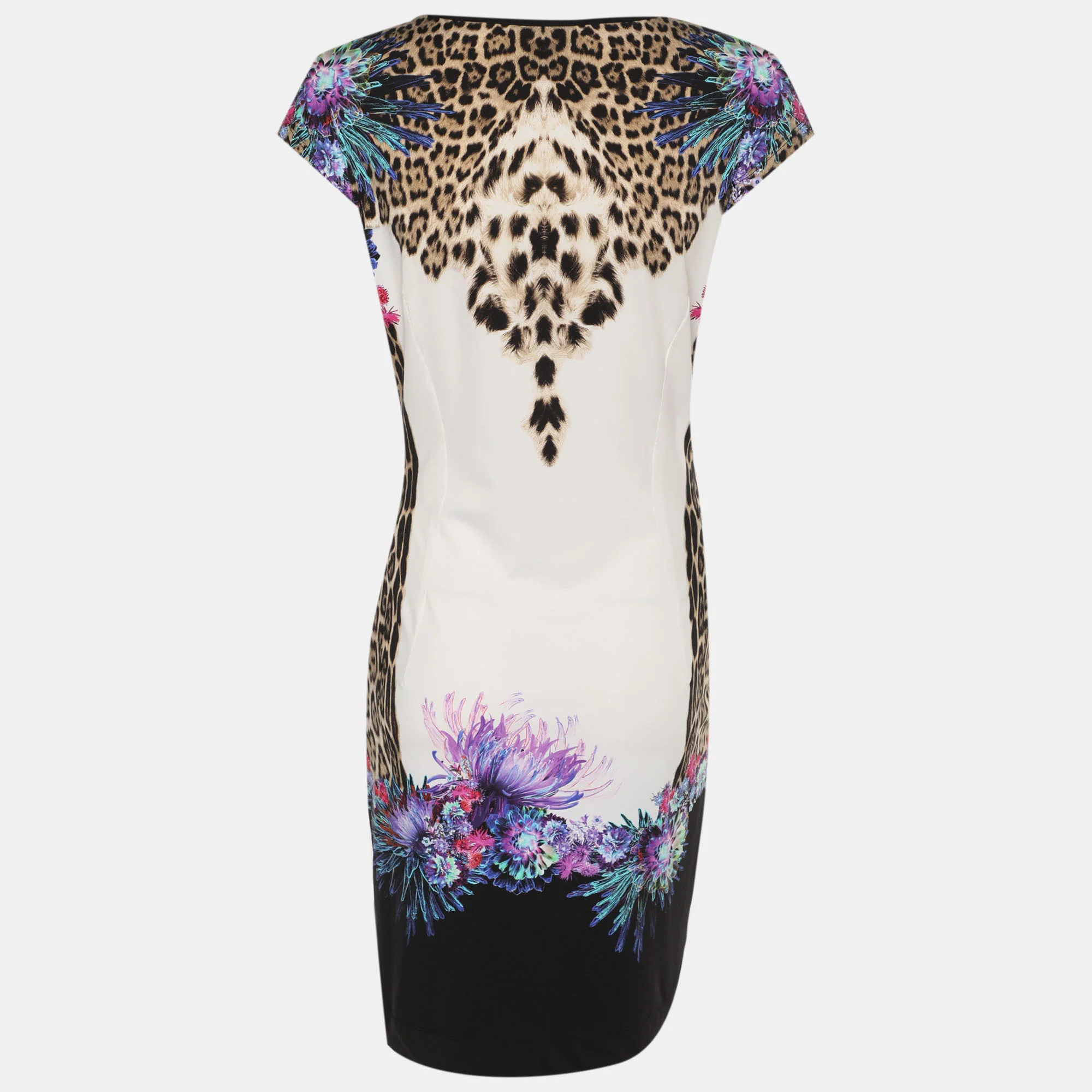 Just Cavalli Multicolor Stretch Satin Sleeveless Midi Dresses - Image 3
