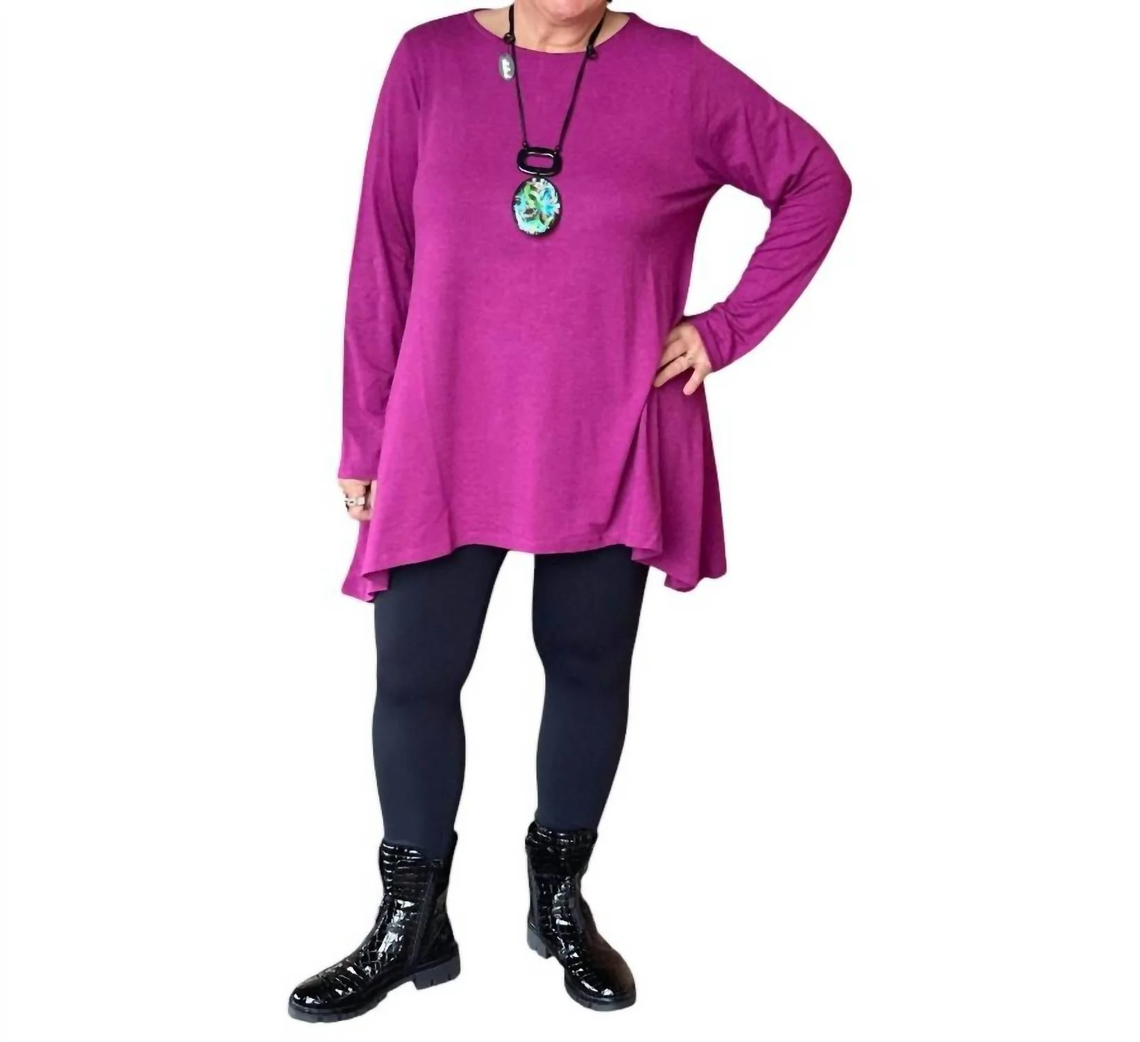 Justy Long Sleeve Top In Viola