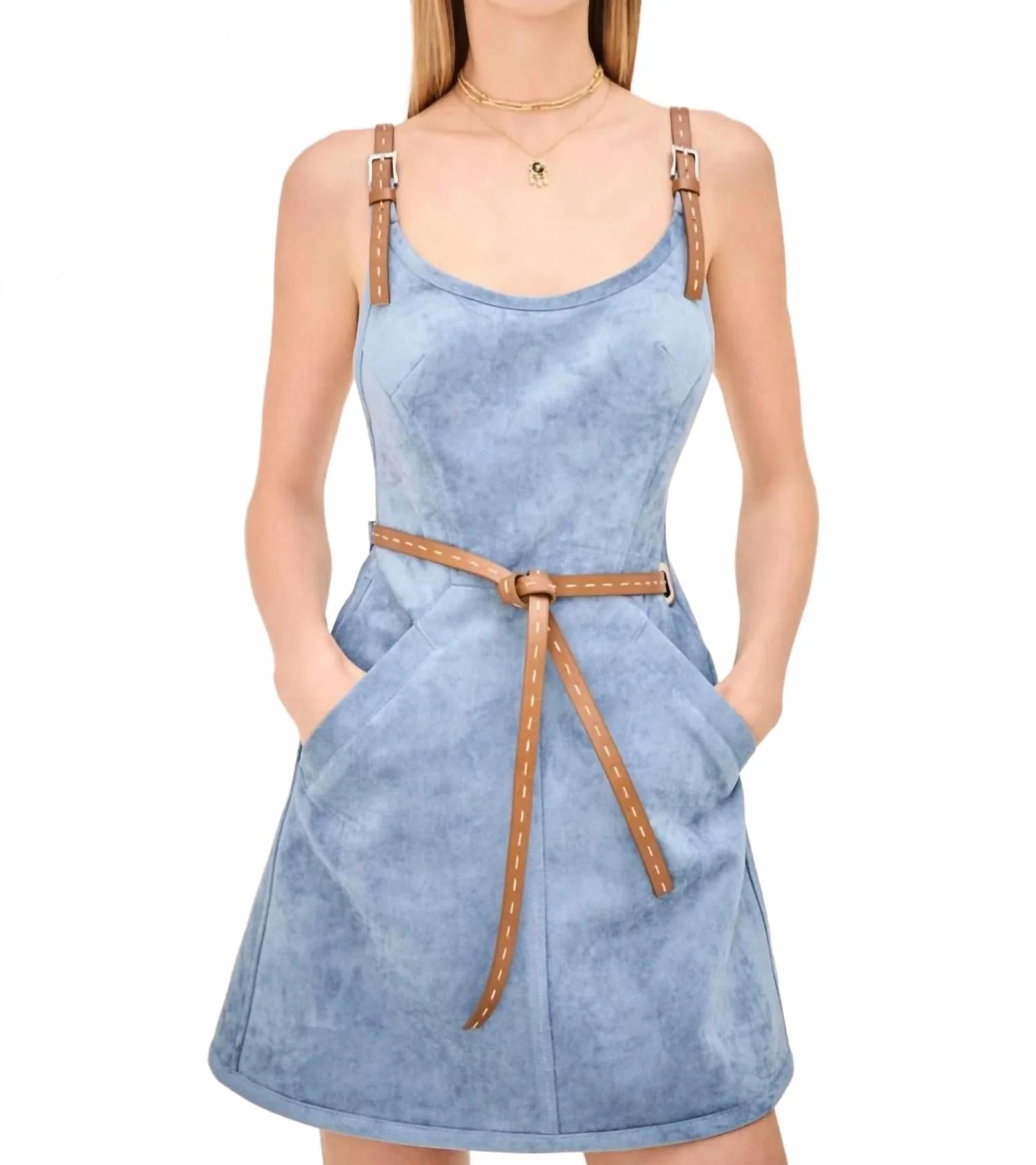 Kacen Mini Dress In Azure Blue - Image 3