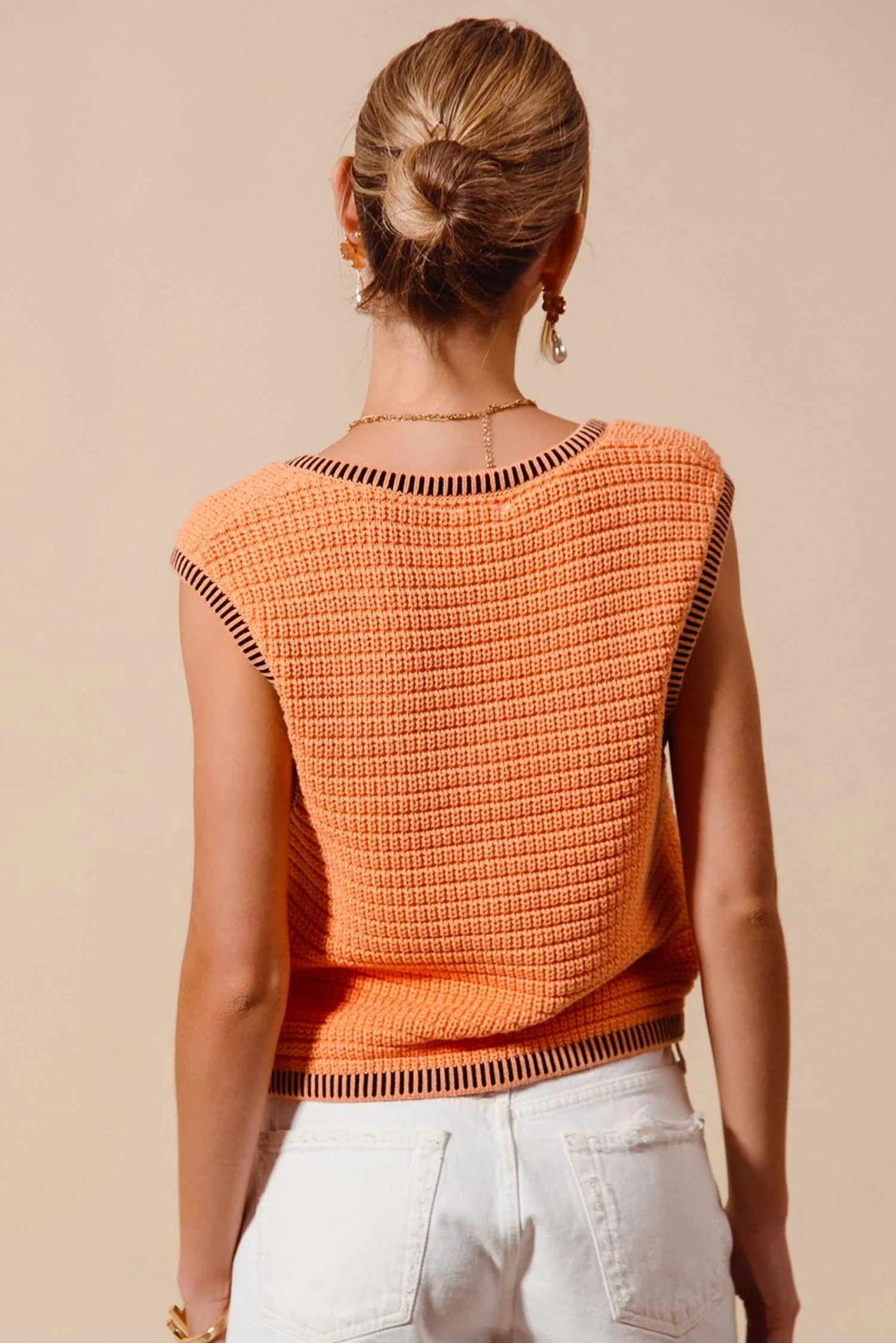 Kaitlin Sweater Vest In Creamsicle - Image 2