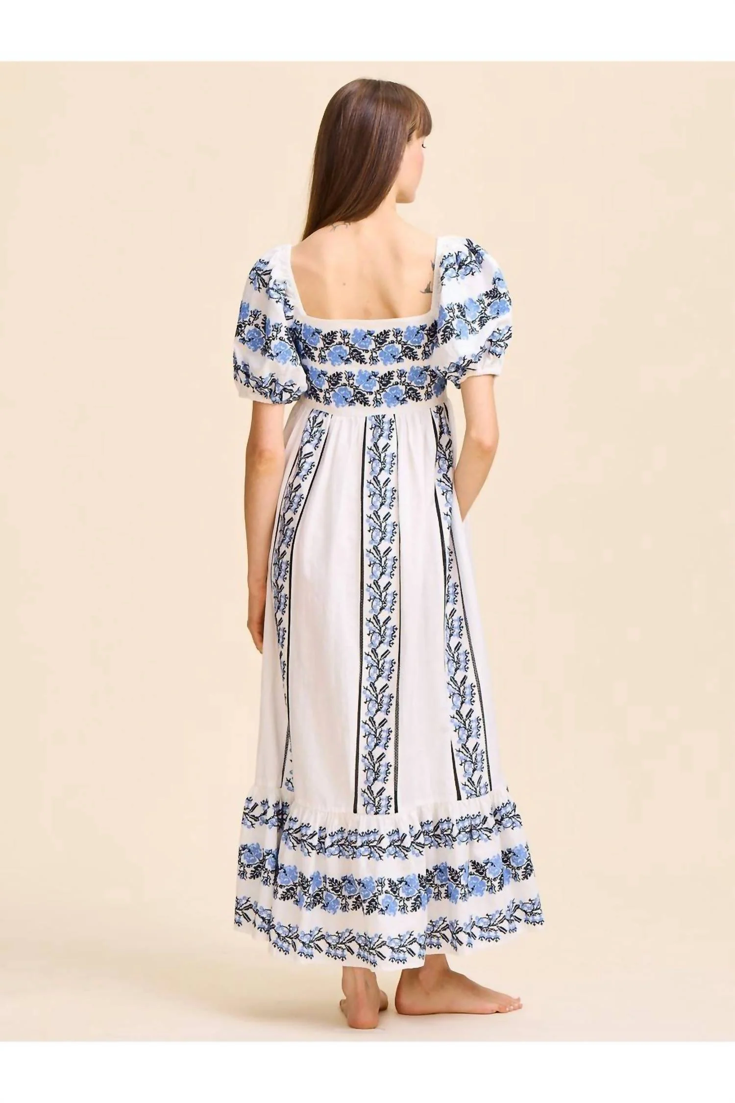 Kaiya Dress In Santorini Embroidery - Image 2