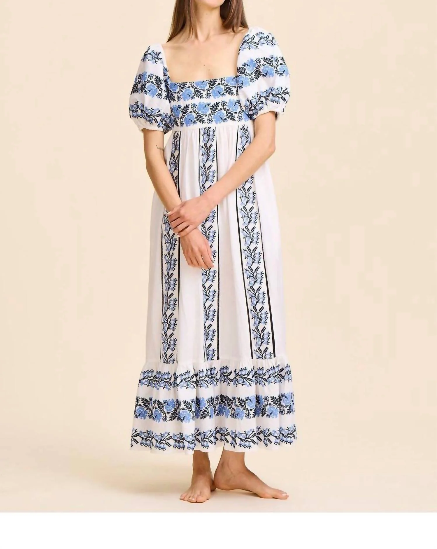 Kaiya Dress In Santorini Embroidery - Image 3
