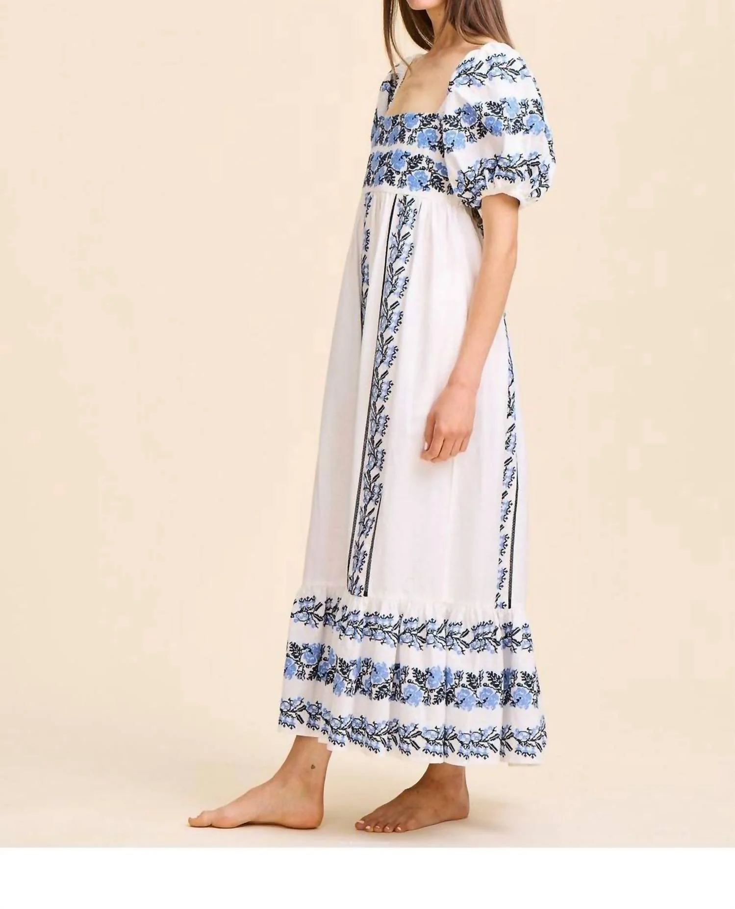 Kaiya Dress In Santorini Embroidery - Image 4