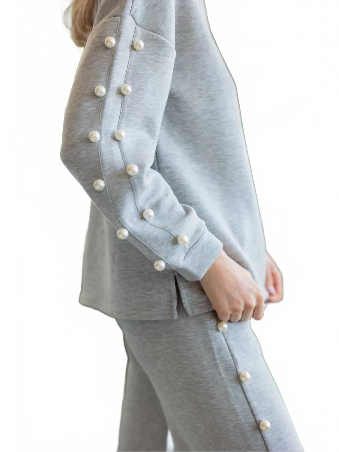 Katri Pearl Top In Grey - Image 2