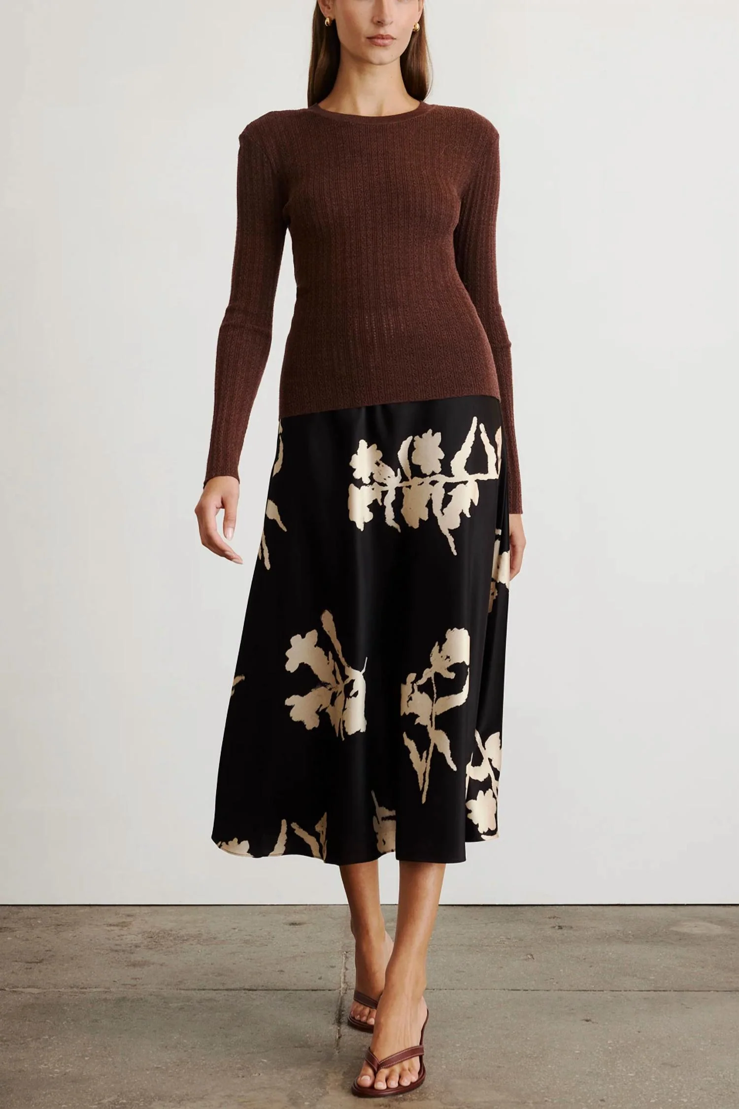 Kayden Knit Top In Chocolate Melange