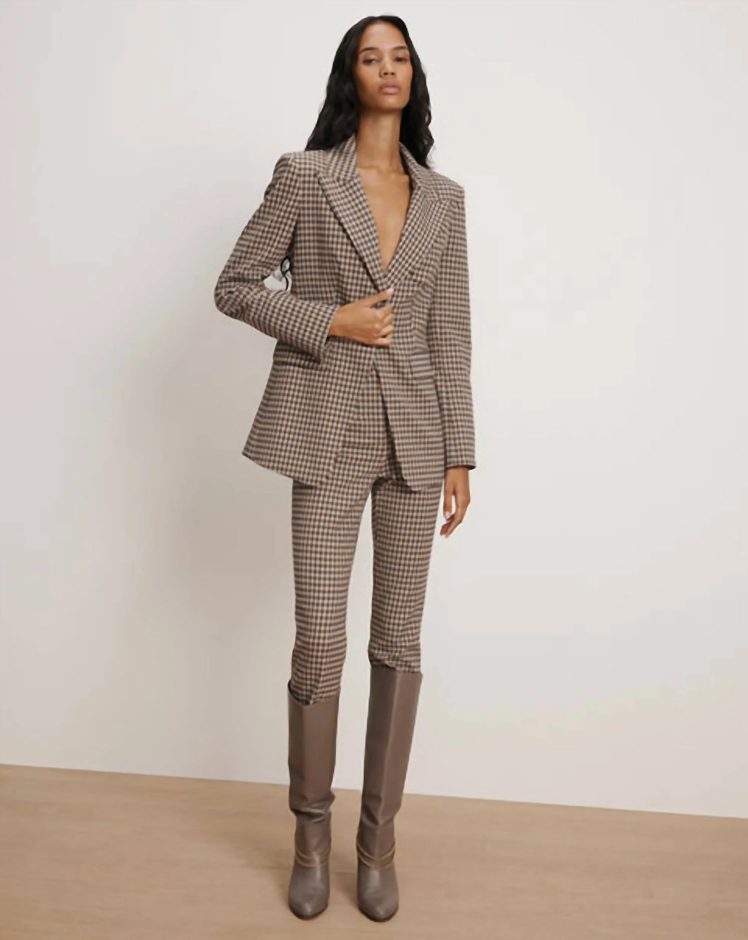 Kean Slim Leg Pant With Welt Pockets In Navy Multi - Image 2