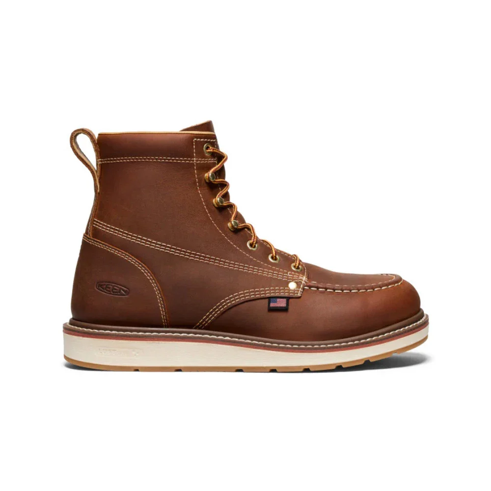 Keen Liberty 1030603 Mens Brown Birch Leather 6" Soft Toe Work Boots HTAT1154 - Image 2