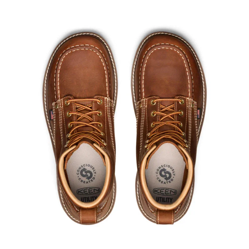 Keen Liberty 1030603 Mens Brown Birch Leather 6" Soft Toe Work Boots HTAT1154 - Image 4