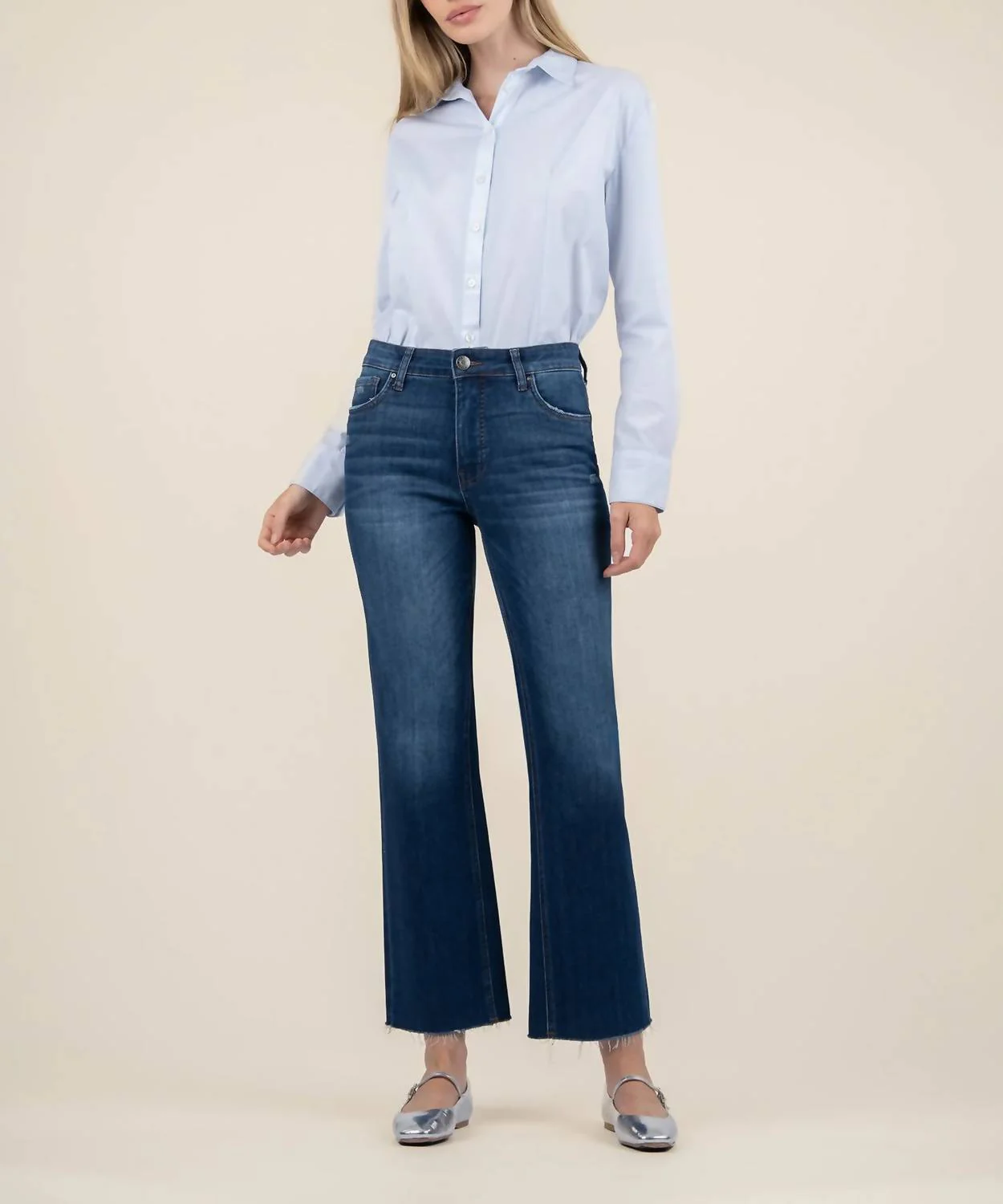 Kelsey High Rise Fab Ab Ankle Flared Jeans In Royal