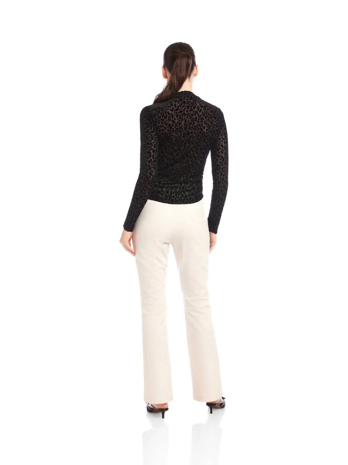 Khami Velvet Burnout Shirred Top In Leopard - Image 4