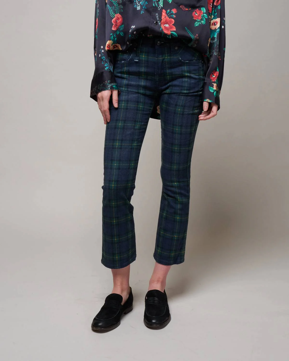 Kick Fit Jean In Printed Tartan
